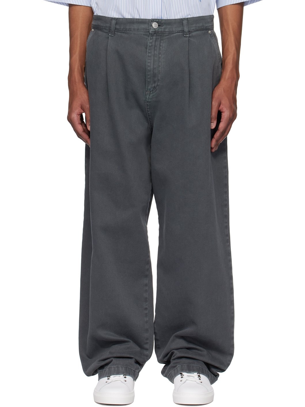 Black Laurel Crown Emblem Trousers - 1