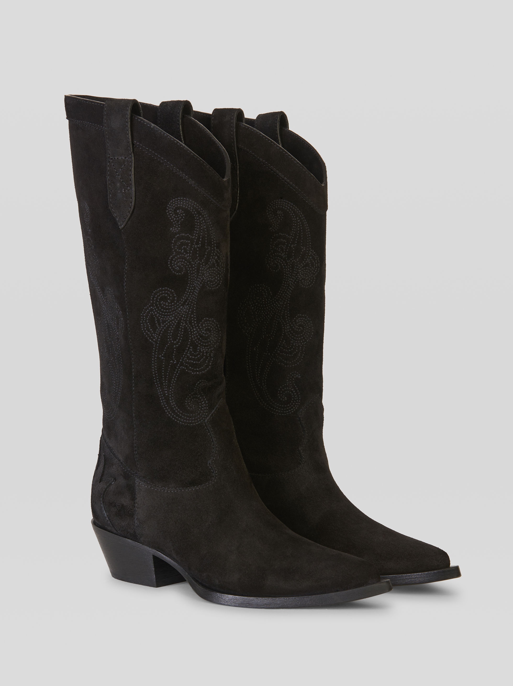 SUEDE BOOTS WITH PAISLEY EMBROIDERY - 3