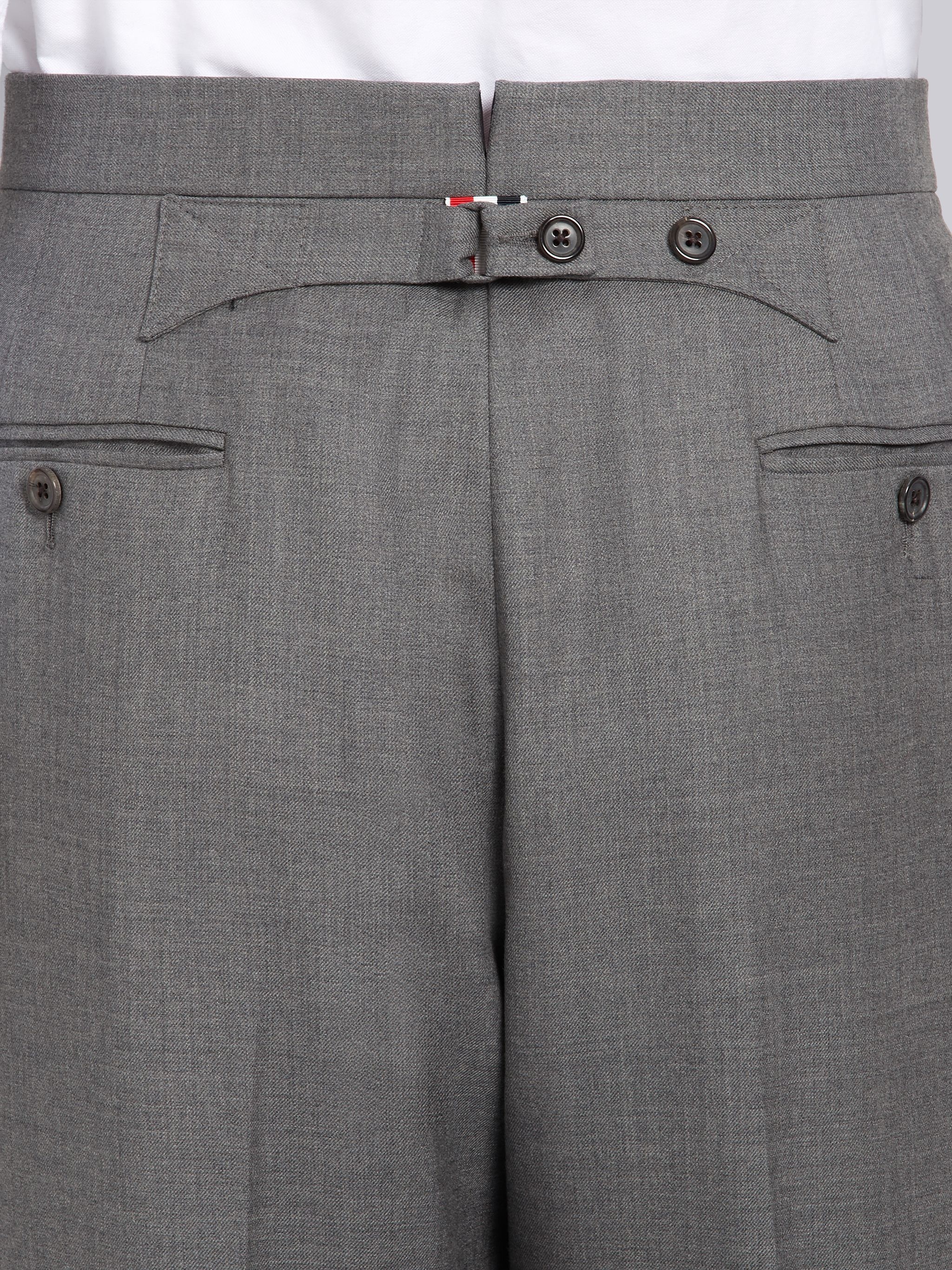 Medium Grey Super 120's Twill Menswear Fit Classic Trouser - 8