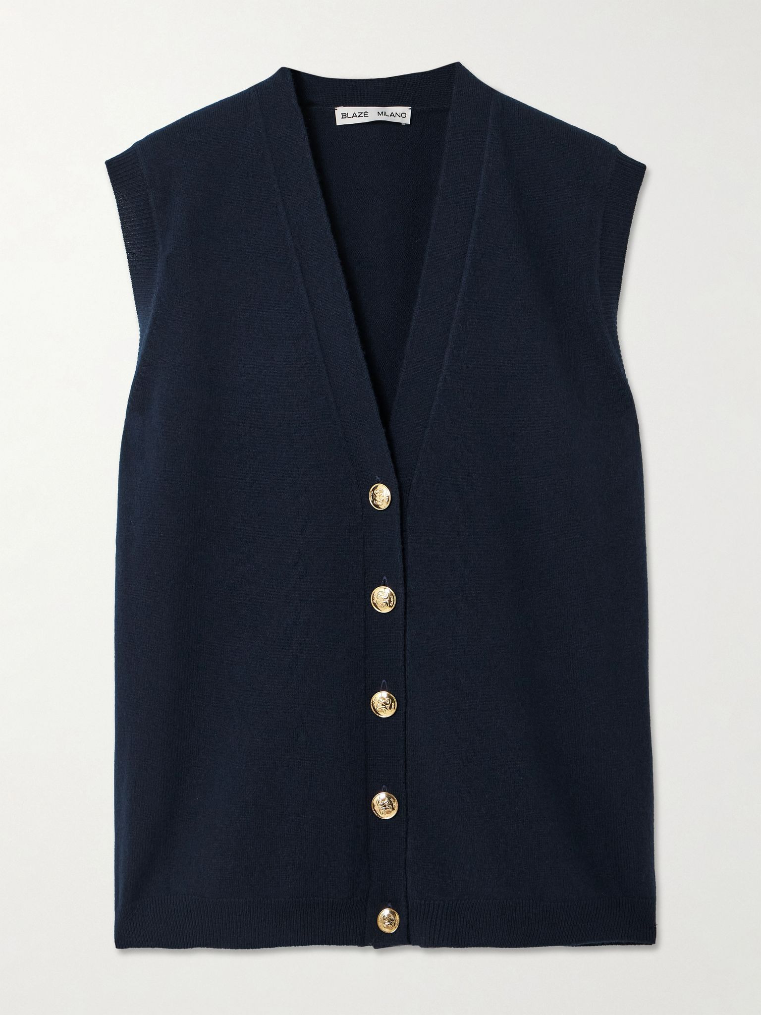 Highland wool and cashmere-blend vest Navy - 1