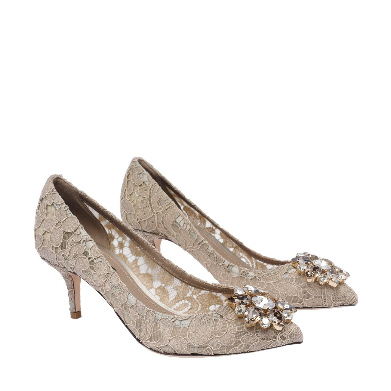 Dolce&Gabbana Women Lace Rainbow Pumps With Broche - 3