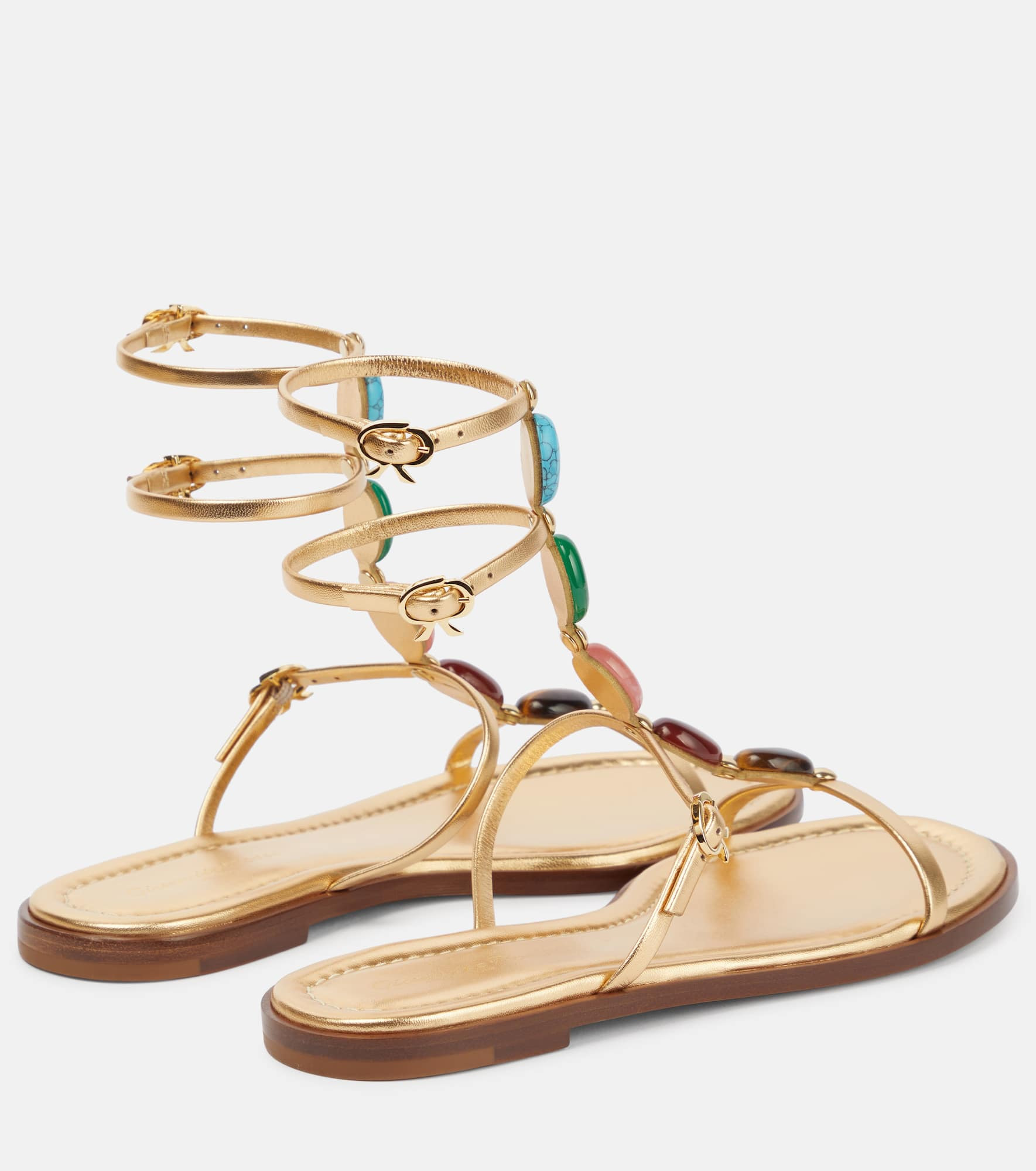 Shanti embellished leather sandals - 3