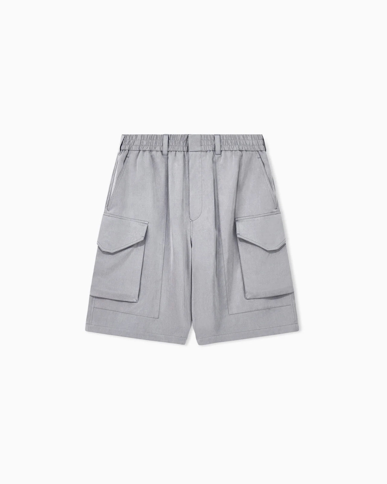 BERMUDA OVERSIZED SHORTS IN WASHED LYOCELL POPLIN - 1