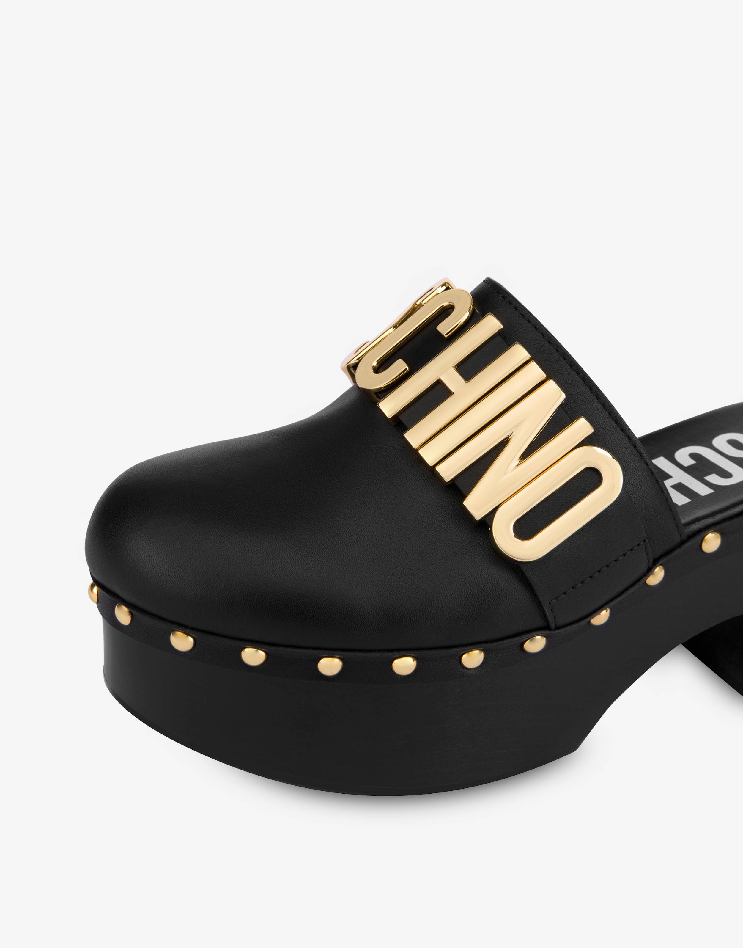 LETTERING LOGO CALFSKIN SABOT - 4