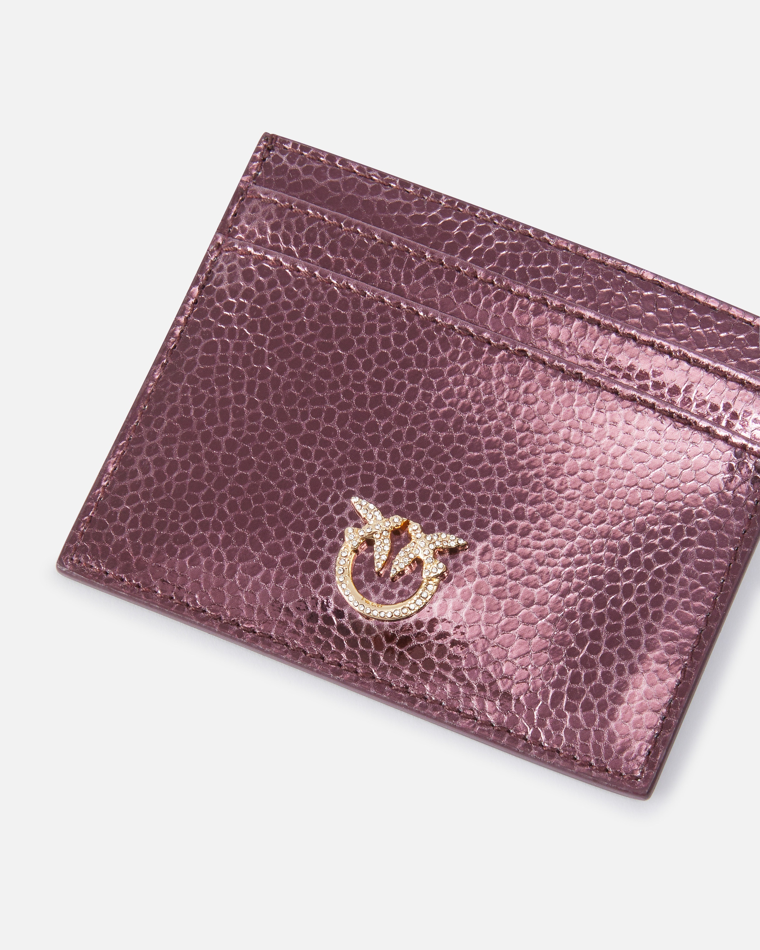 METALLIC LEATHER CARD HOLDER - 4