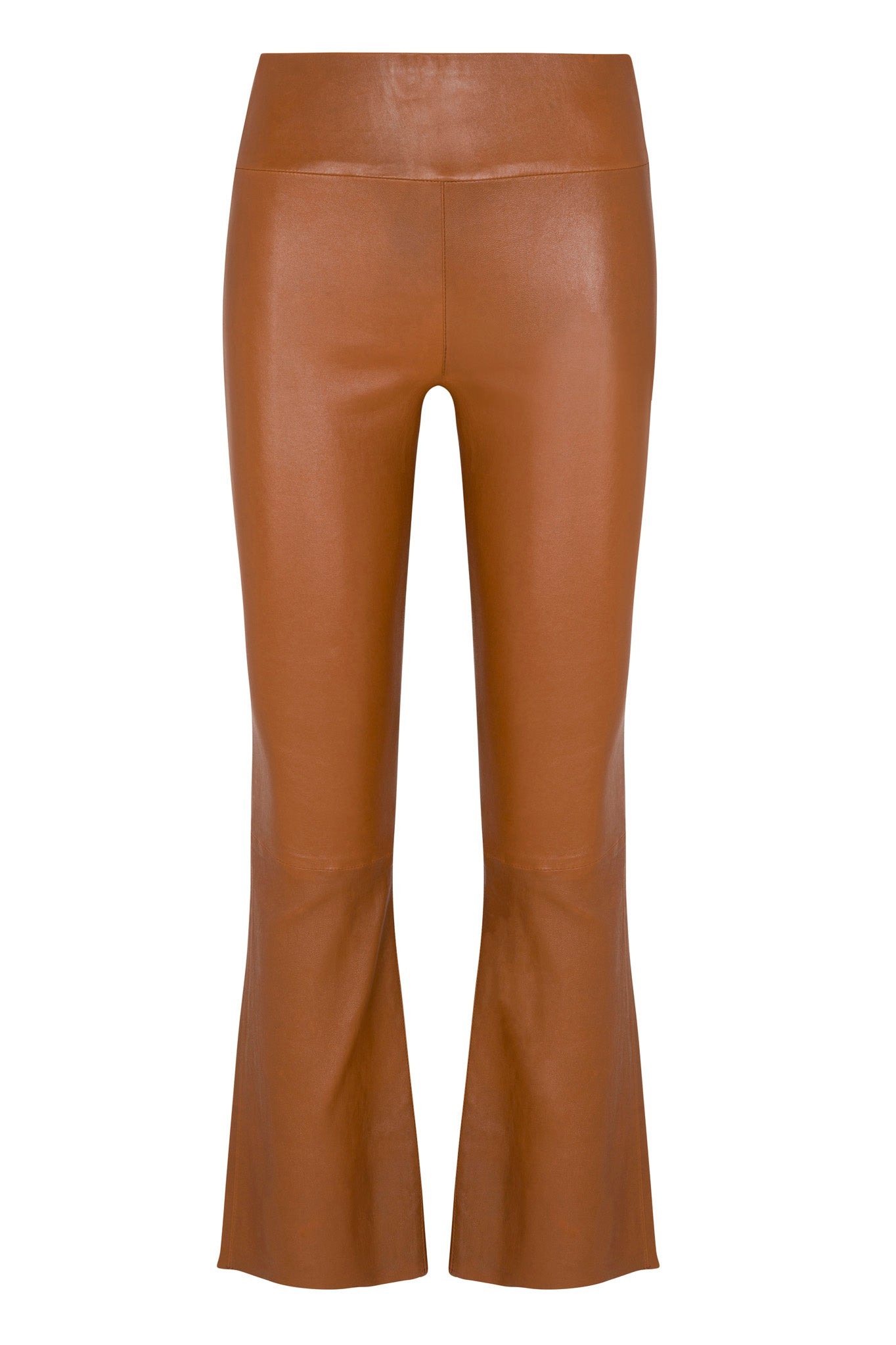 CHESTNUT LEATHER ANKLE FLARE - 5