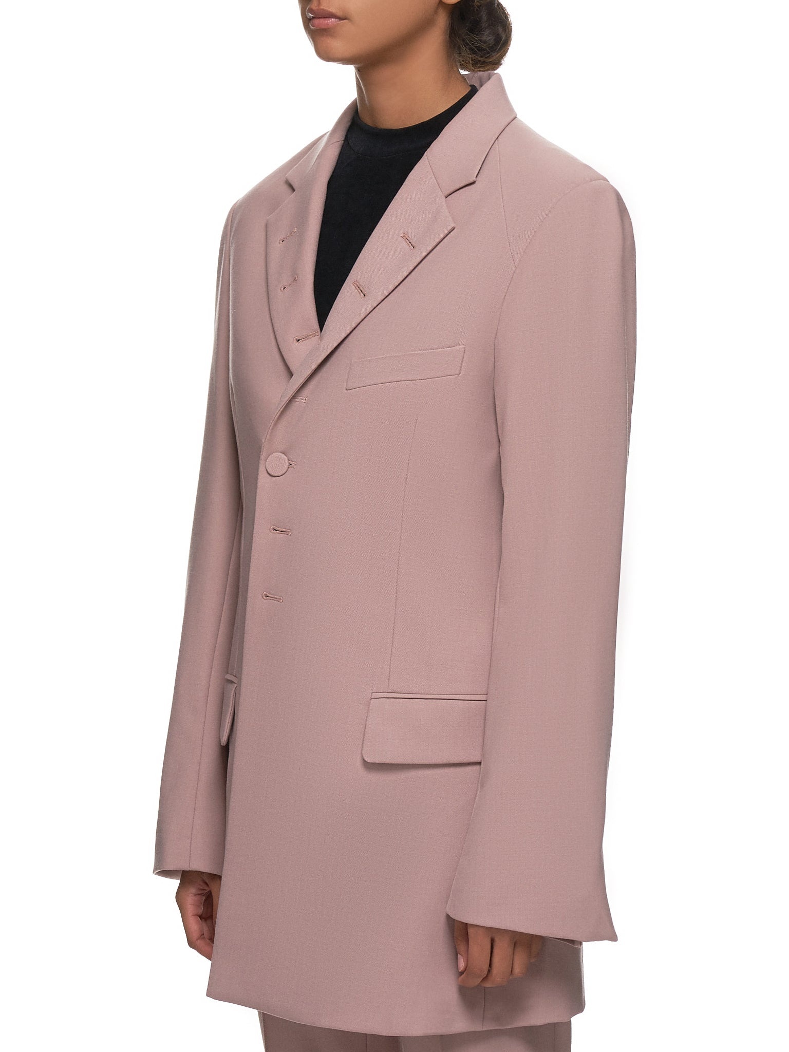 Oversized Button Hole Blazer - 2