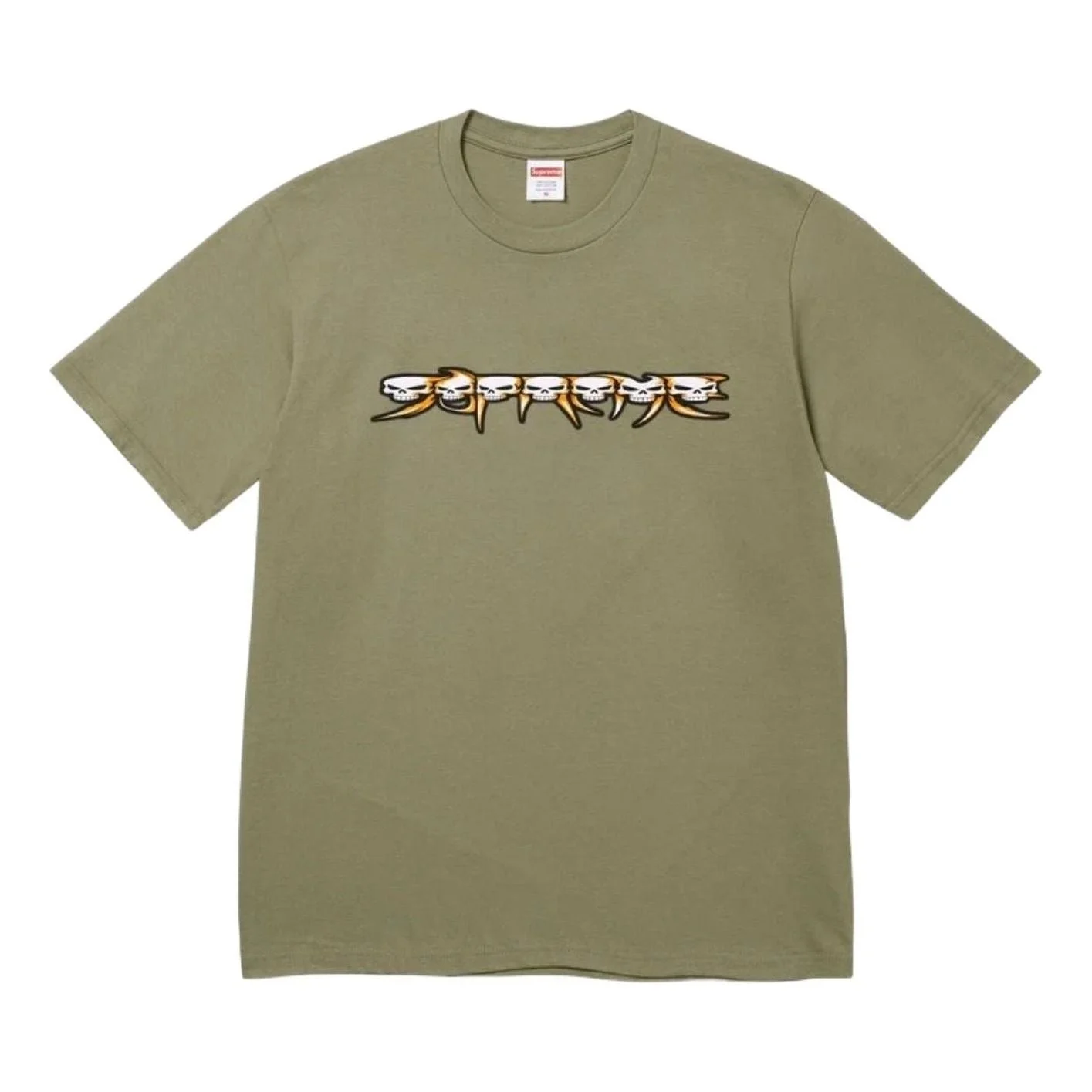 Supreme FW26 Skulls Spellout T-Shirt 'Light Olive' SUP-FW26-004-OLV - 1