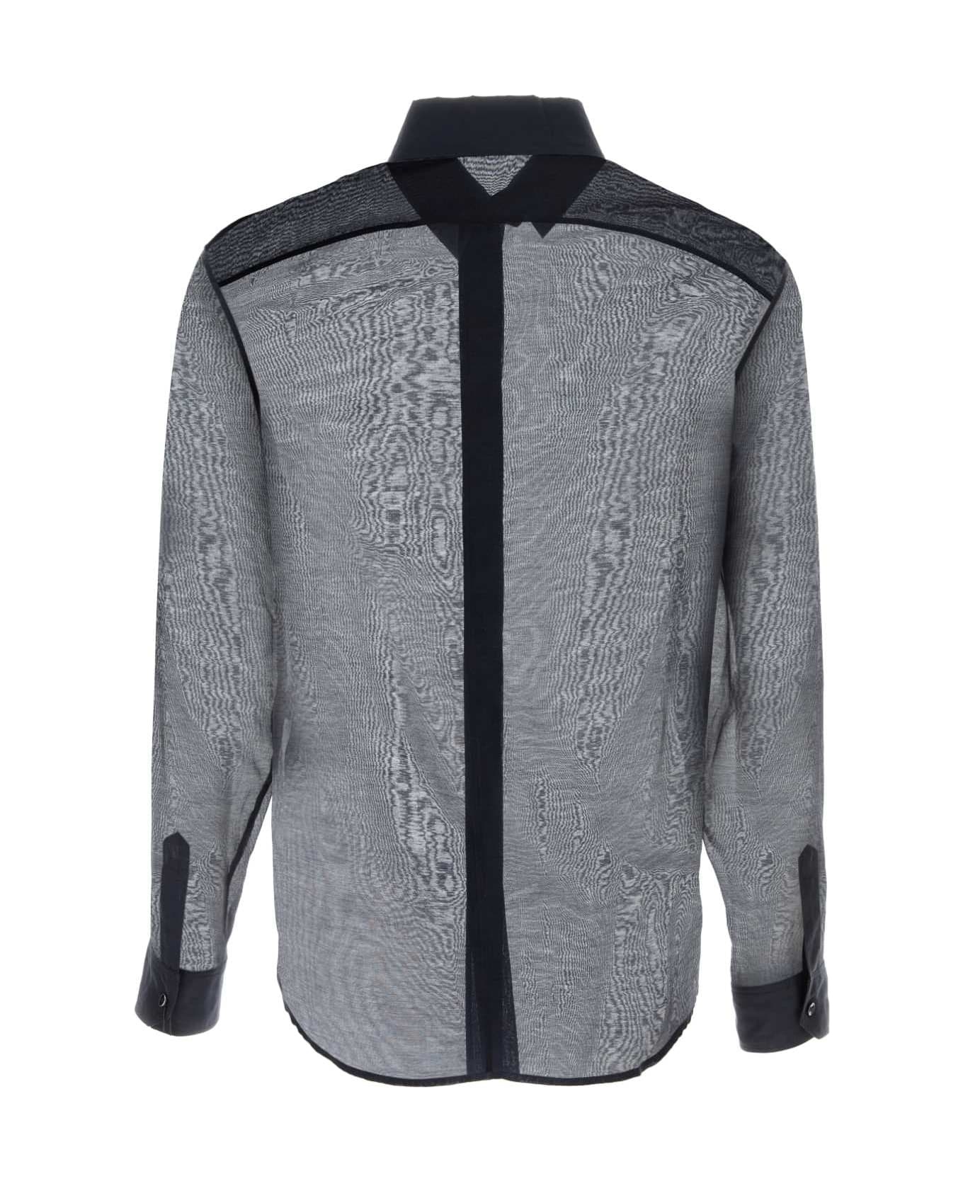 Navy Blue Cotton Blend Shirt - 2