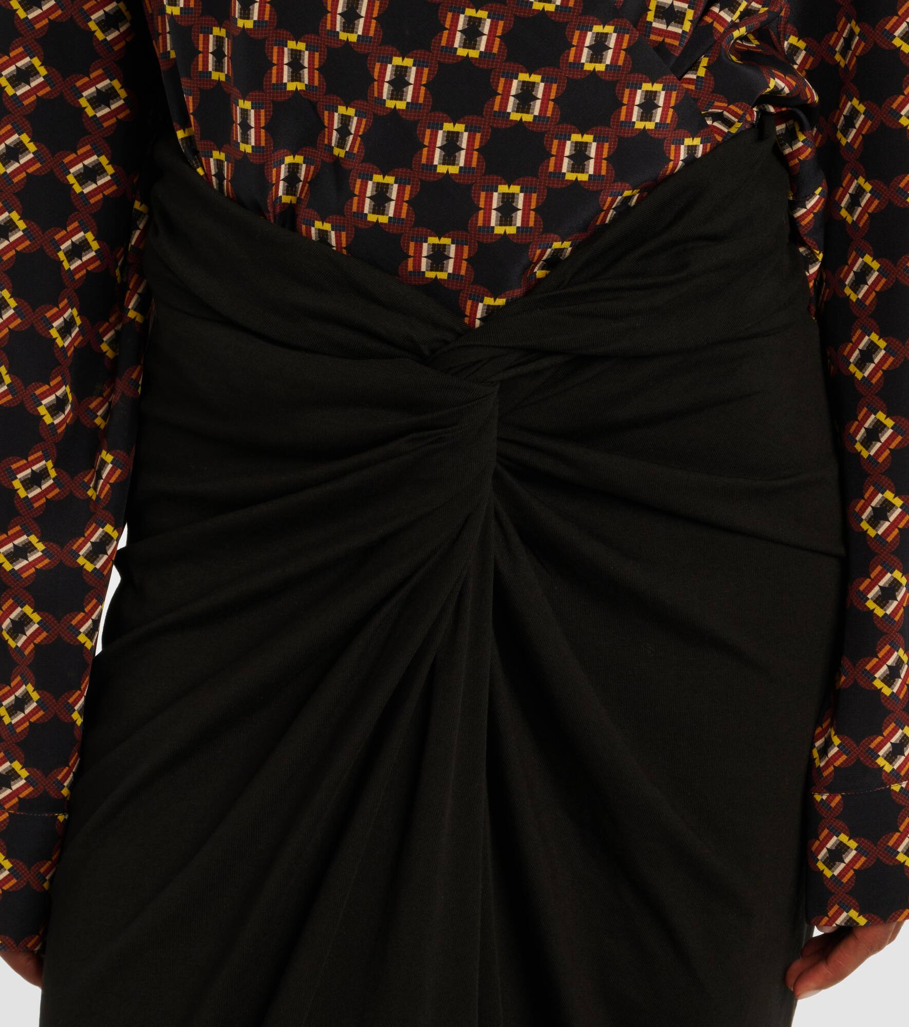 Gathered cotton jersey midi skirt - 4