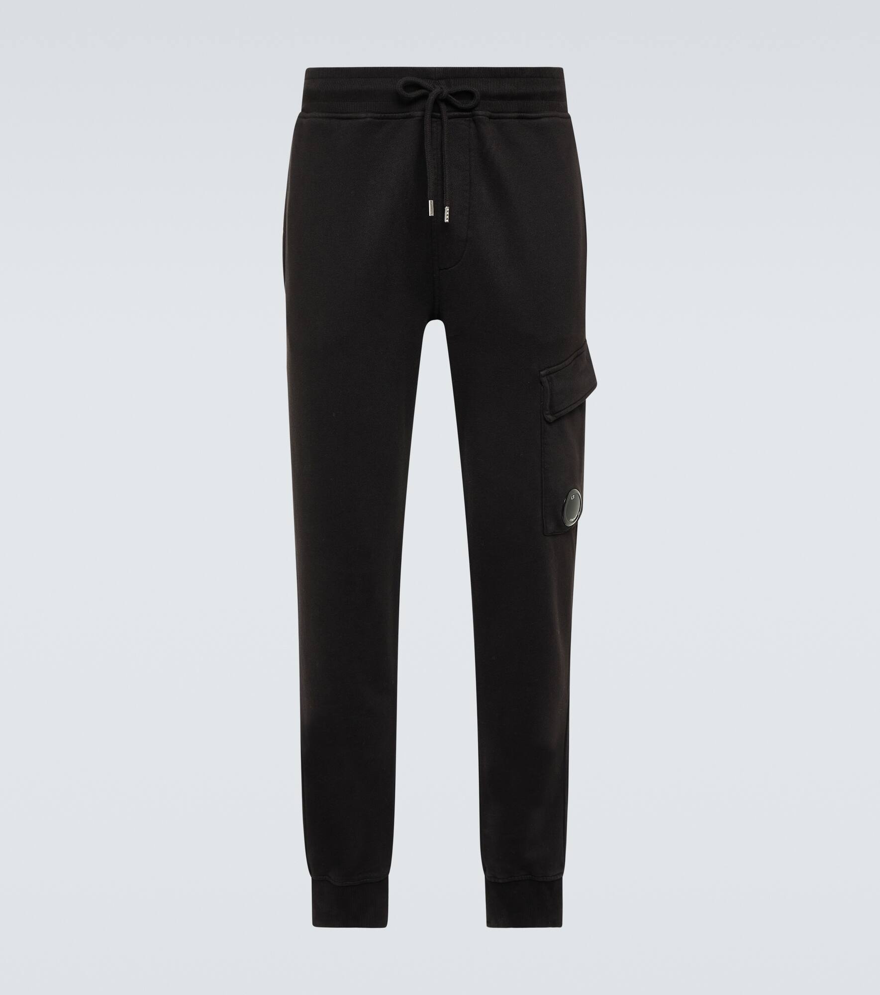 Lens cotton fleece cargo sweatpants - 1