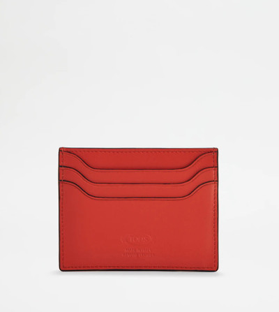 Tod's CREDIT CARD HOLDER IN LEATHER - ORANGE outlook