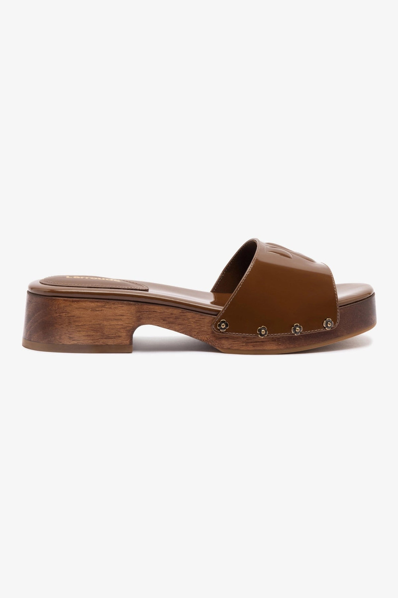 Zuzi Mule In Burnt Umber Patent Leather 1