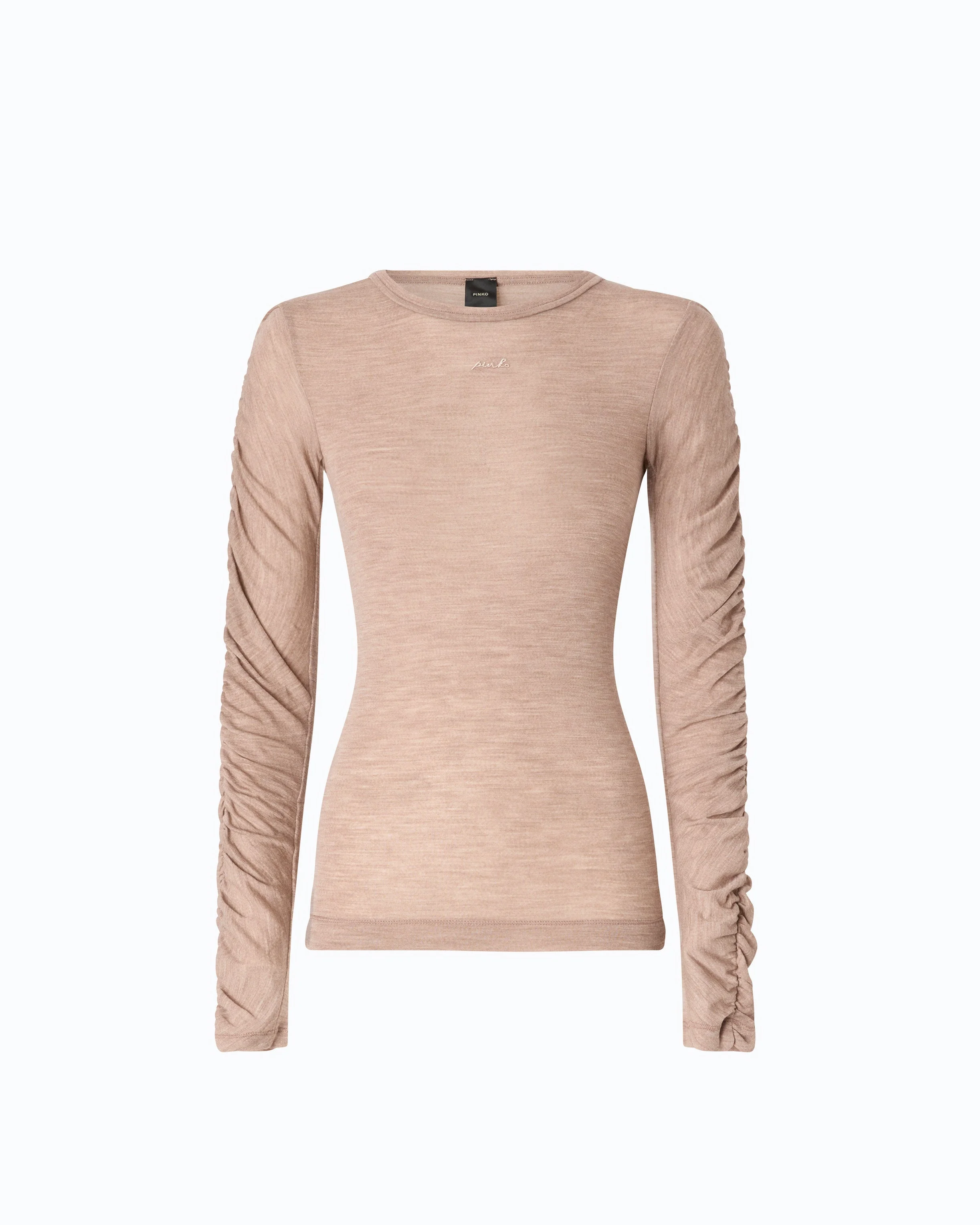 SWEATER WITH GATHERED SLEEVES - 1