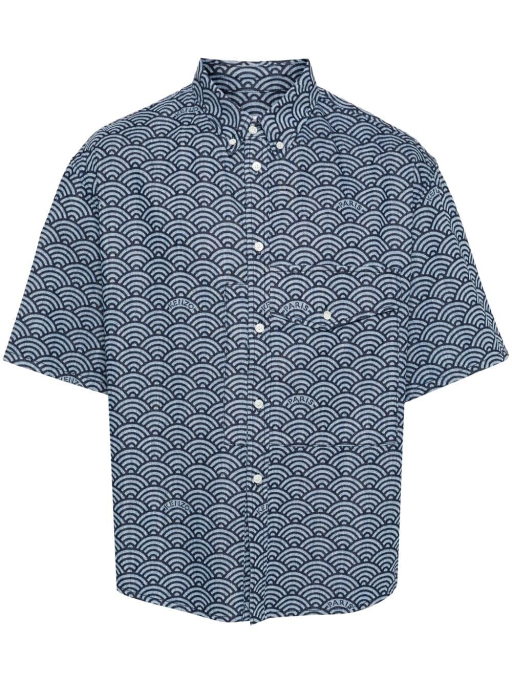 Seigaiha denim shirt - 1