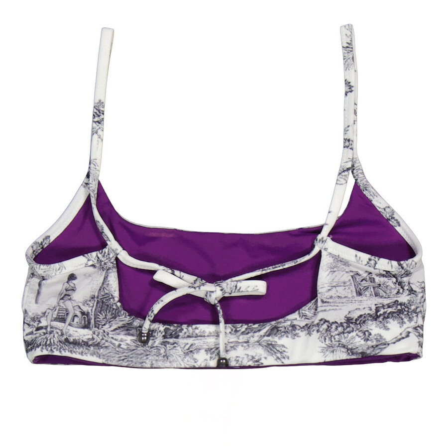 Wolford Ladies Iconic White Black / Amethyst Antoinette Beach Bustier - 4