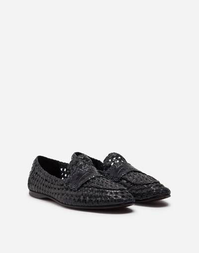 Dolce & Gabbana Persia woven calfskin slippers outlook