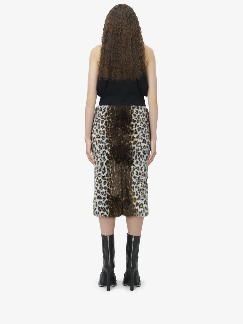 Leopard Jacquard Pencil Skirt - 4