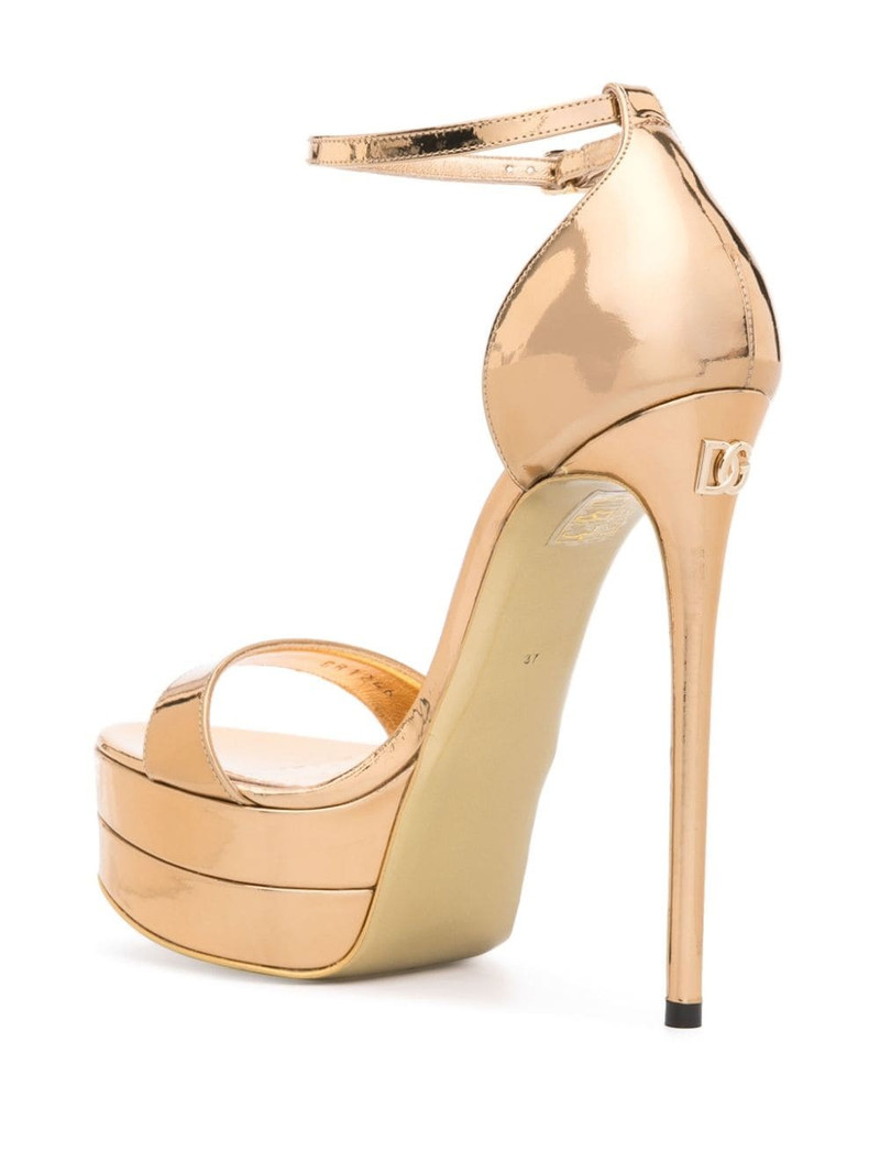 145mm metallic-finish leather sandals 3