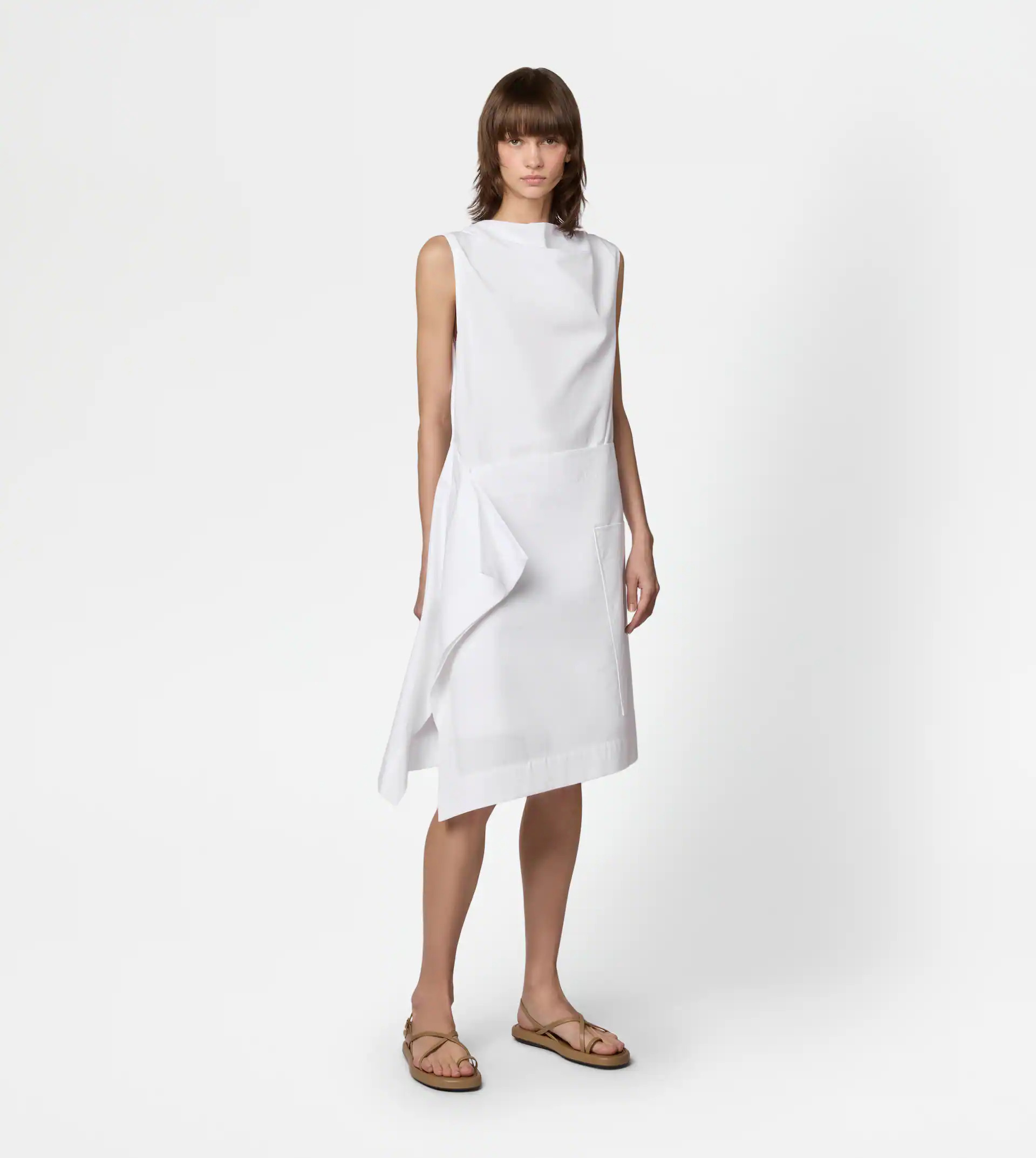 DRESS IN POPLIN - WHITE - 2