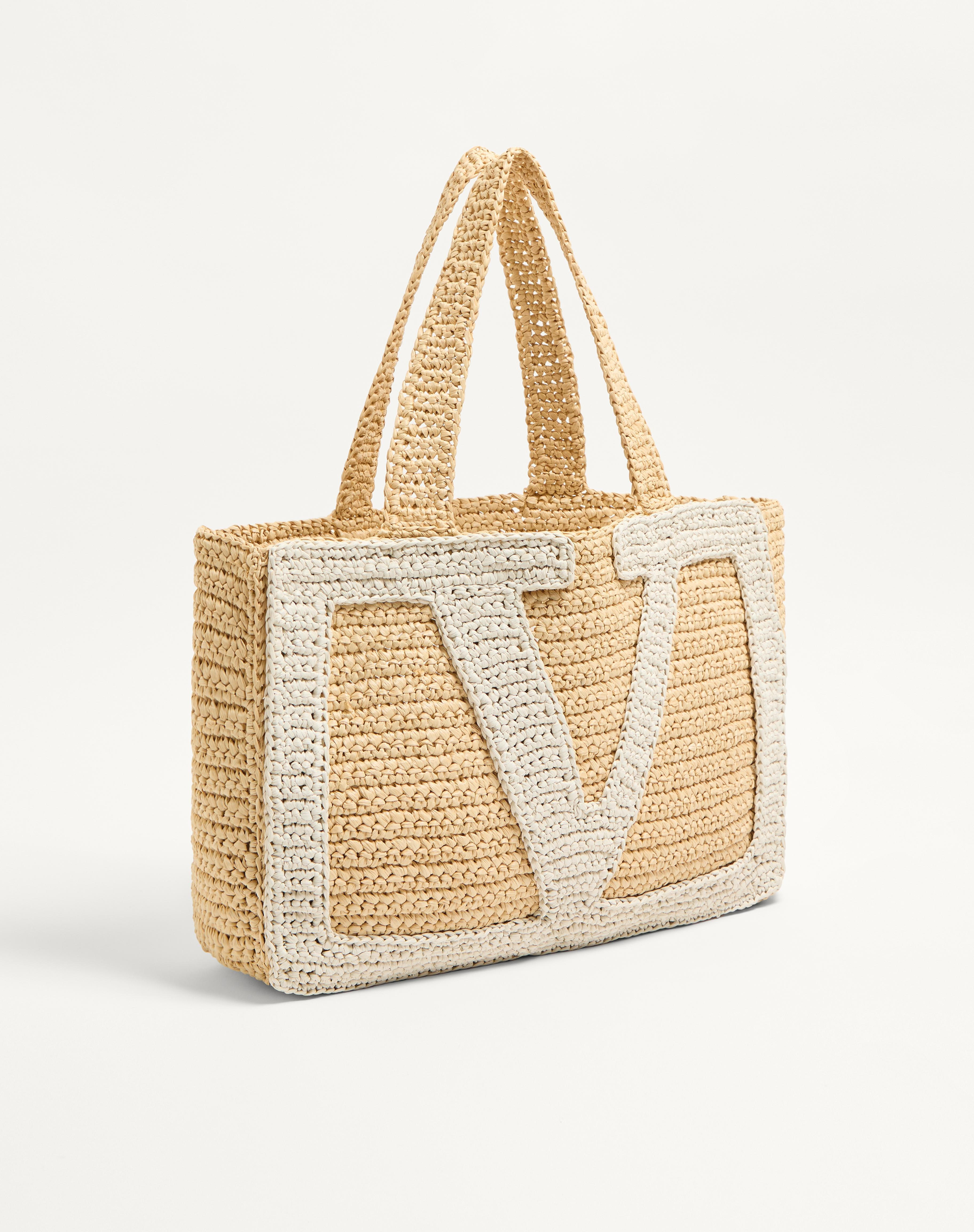 VALENTINO GARAVANI VIVA SUPERSTAR LARGE RAFFIA SHOPPING BAG - 3