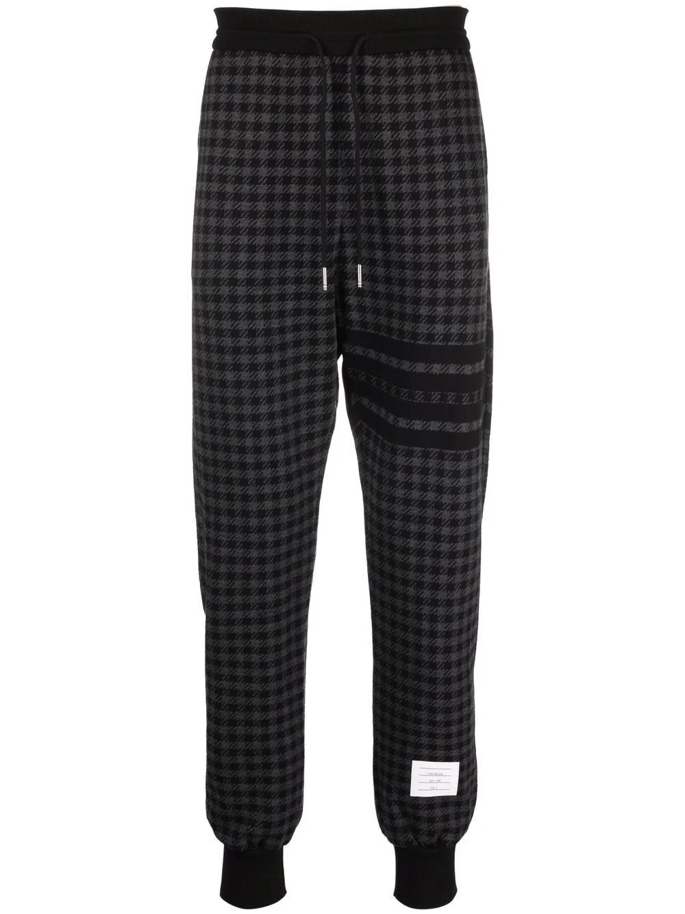 houndstooth-check track pants - 1