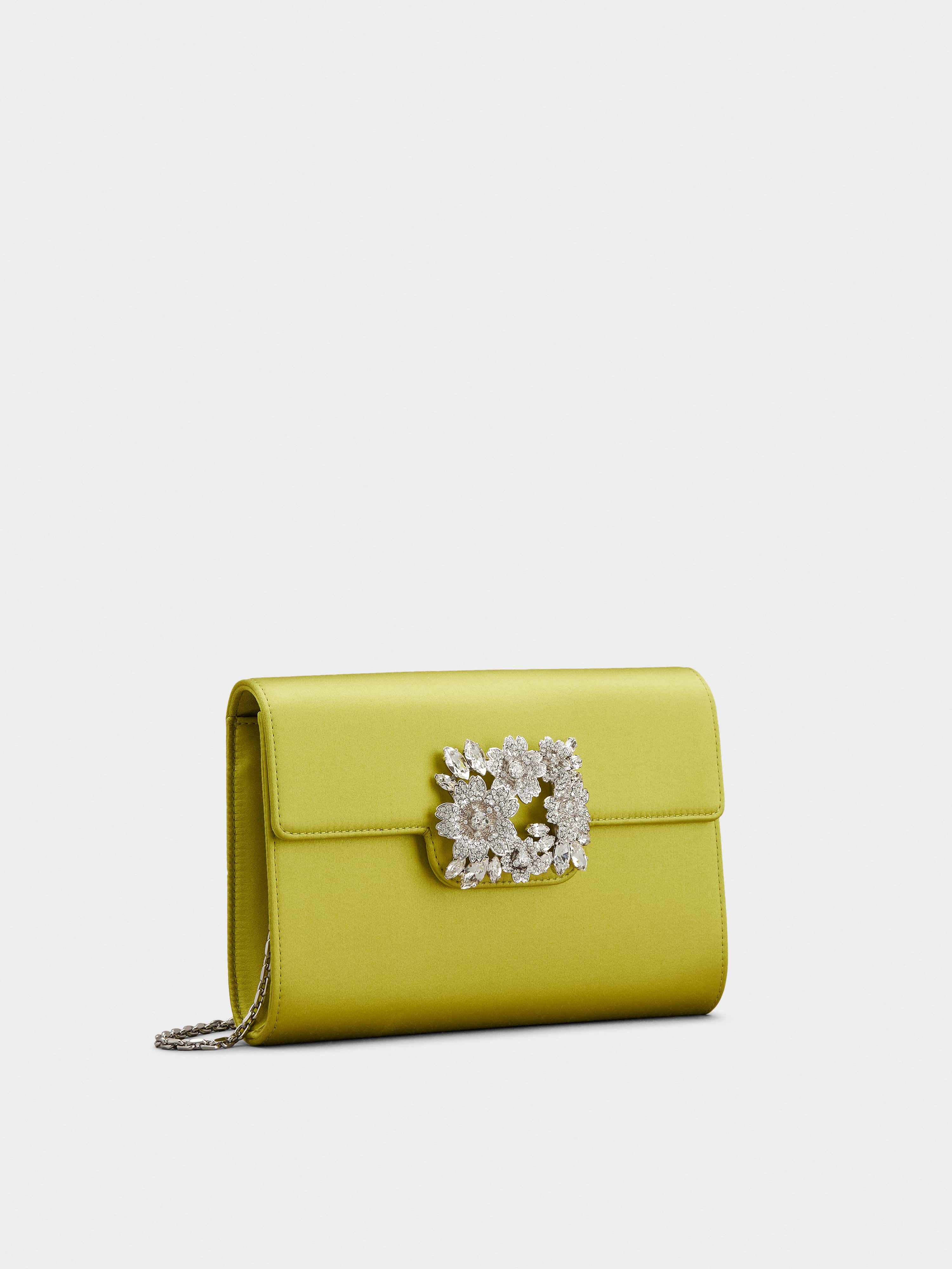 RV Bouquet Strass Buckle Mini Clutch Bag in Satin - 3
