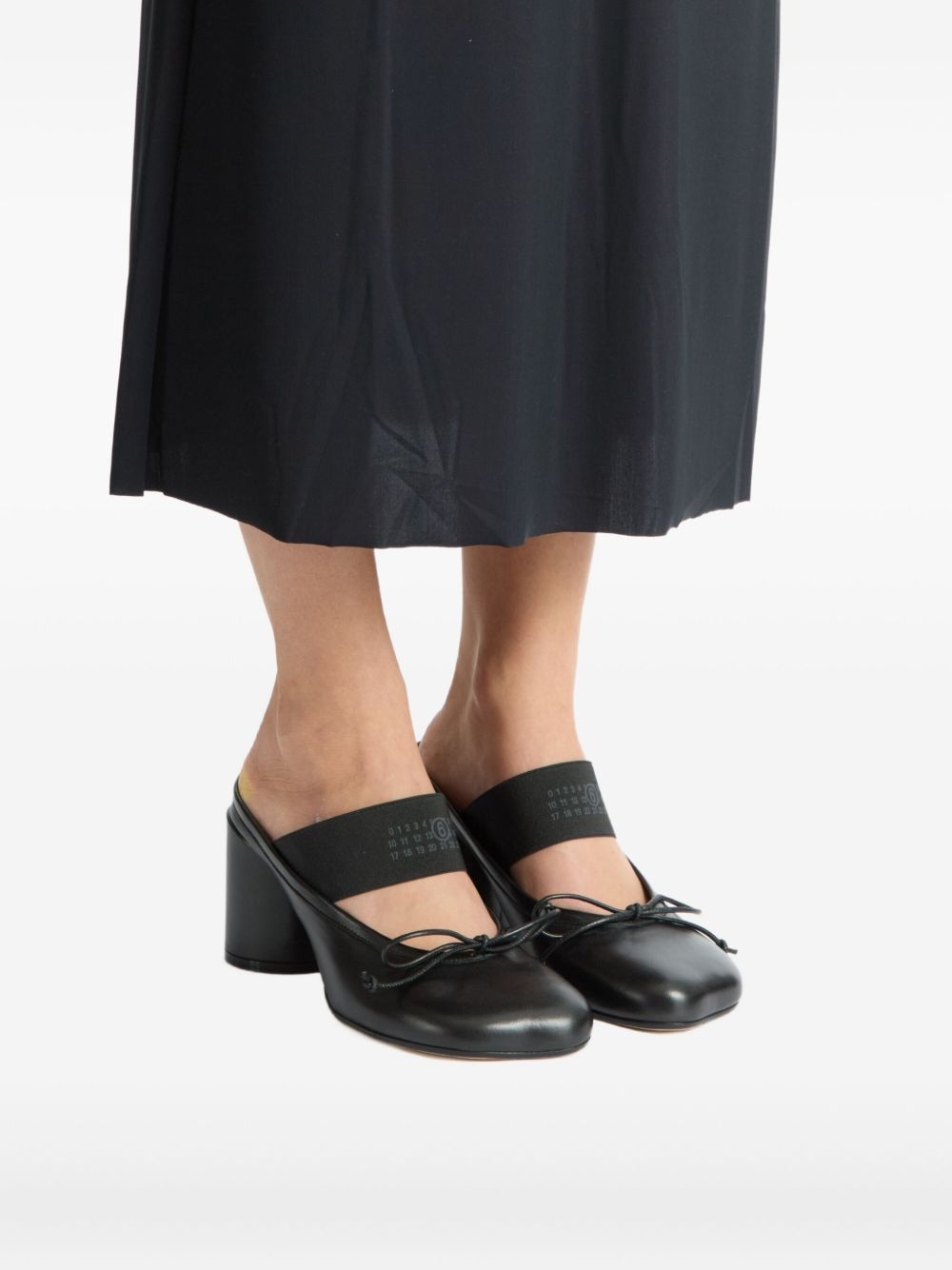 70mm logo-elastic Ballet mules - 6