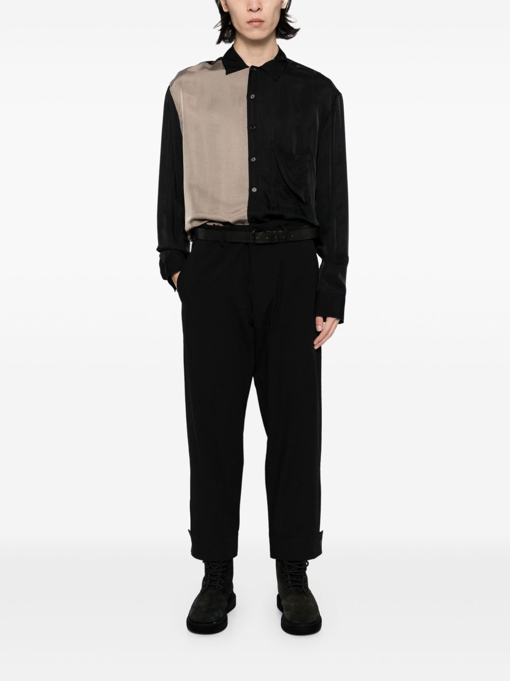 canvas belted-hem trousers - 2