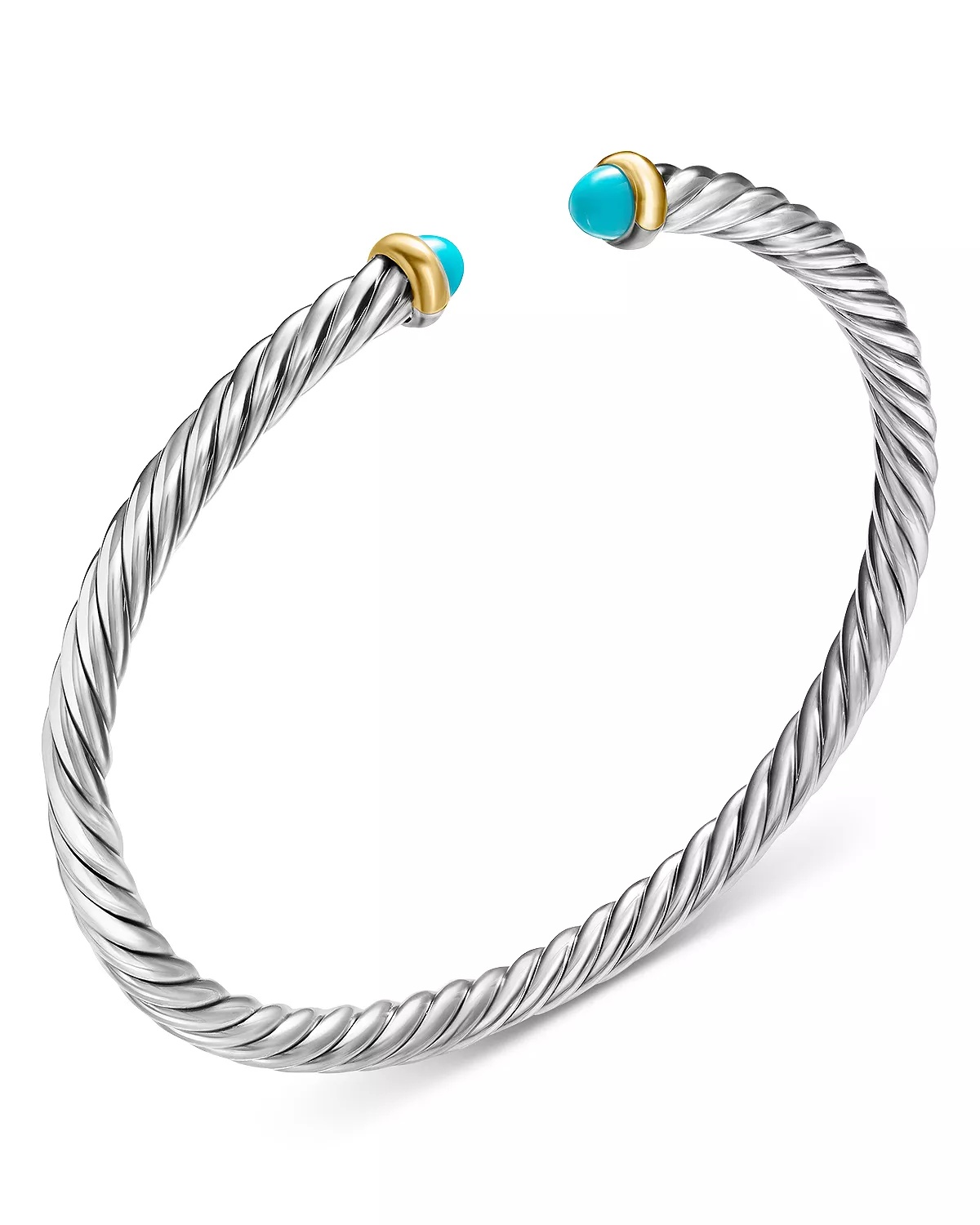 Sterling Silver & 14K Yellow Gold Cable Flex Bracelet, 4mm - 3