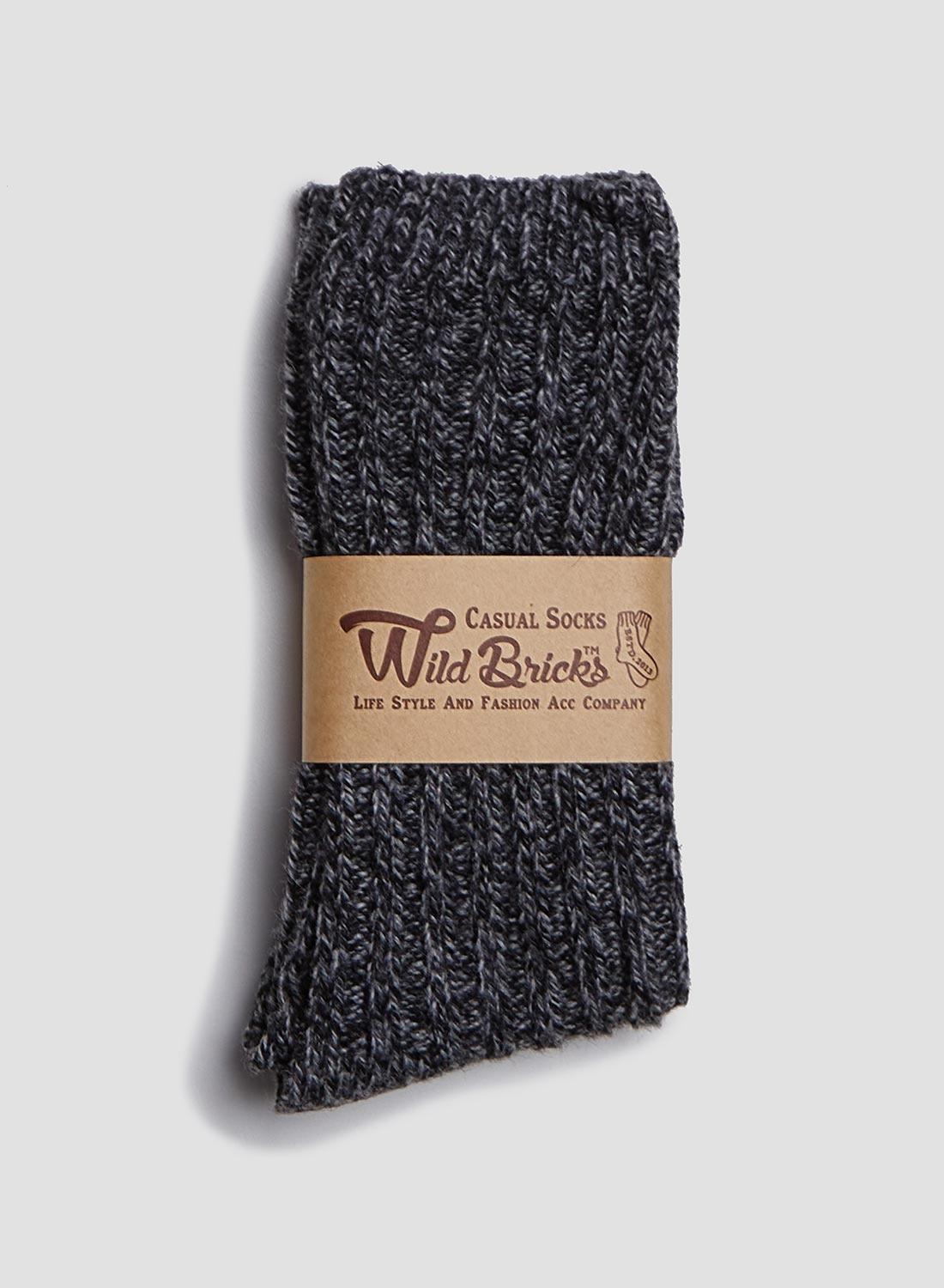 Wild Bricks BS Wool Melange Socks Set in Ivory/Olive/Brown/Charcoal - 3