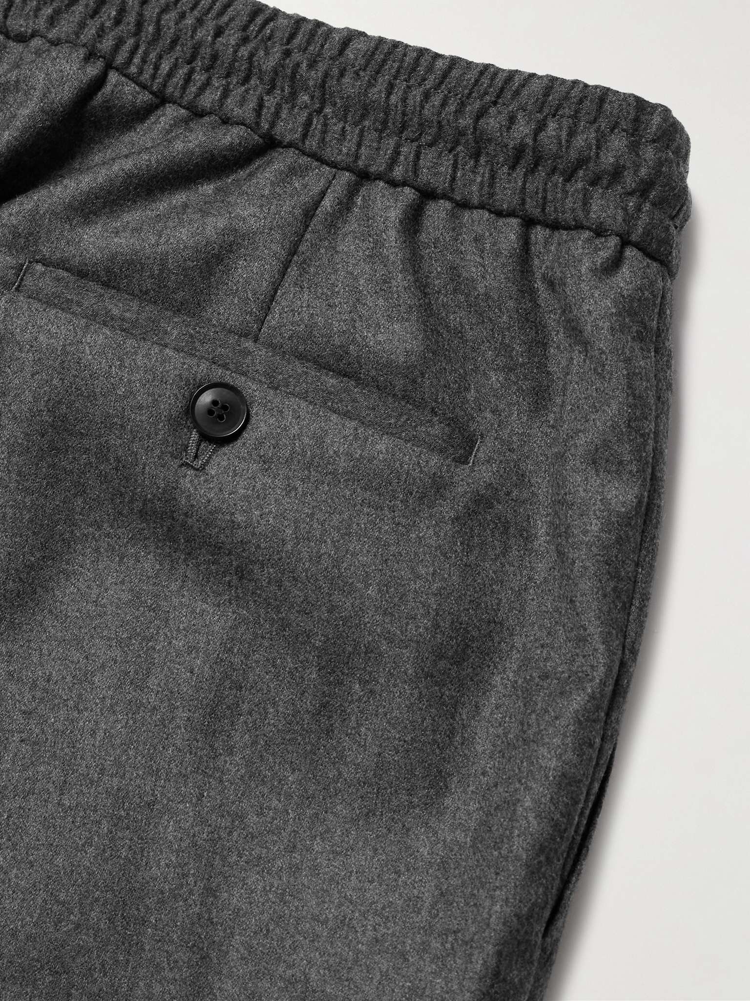 Straight-Leg Wool and Cashmere-Blend Flannel Drawstring Trousers - 5