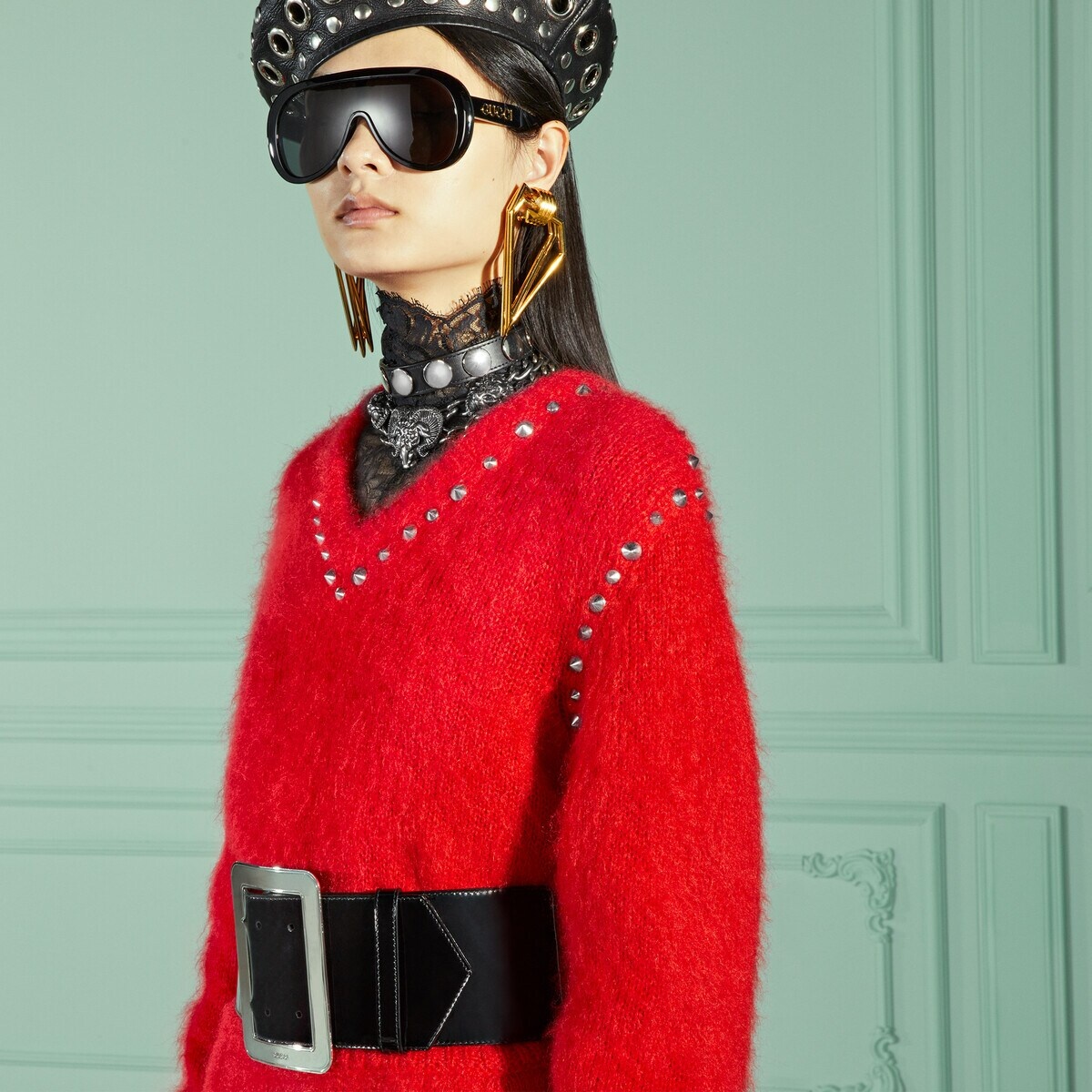 Mohair sweater with studs - 3