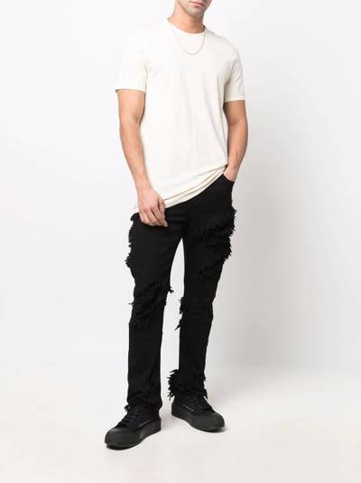 Rick Owens DRKSHDW frayed detail slim-fit jeans outlook