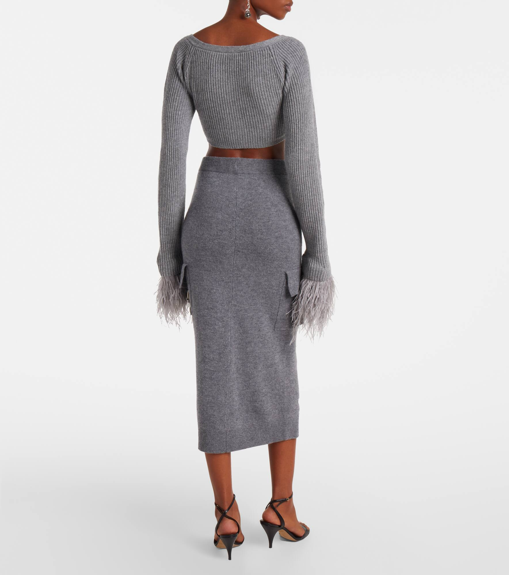 Cropped ribbed-knit wool cardigan - 3