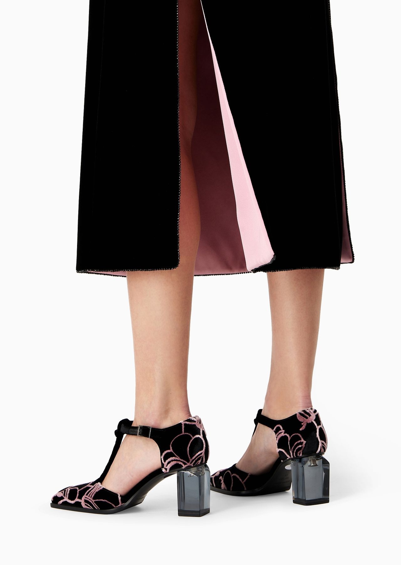 Single-breasted velvet coat with floral embroidery - 6