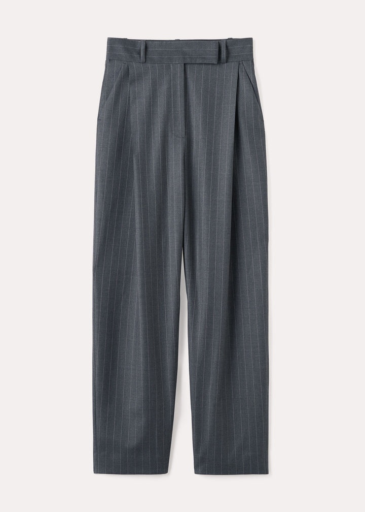 Deep pleat wool trousers grey pinstripe - 1