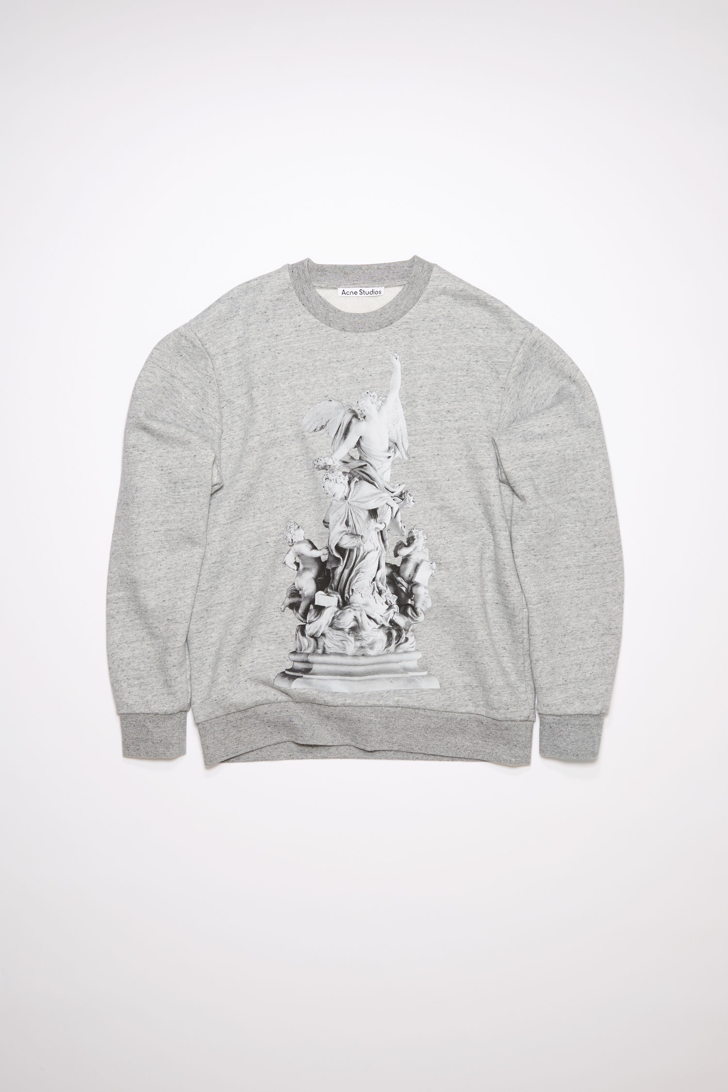 Printed sweatshirt - Marble grey melange - 4