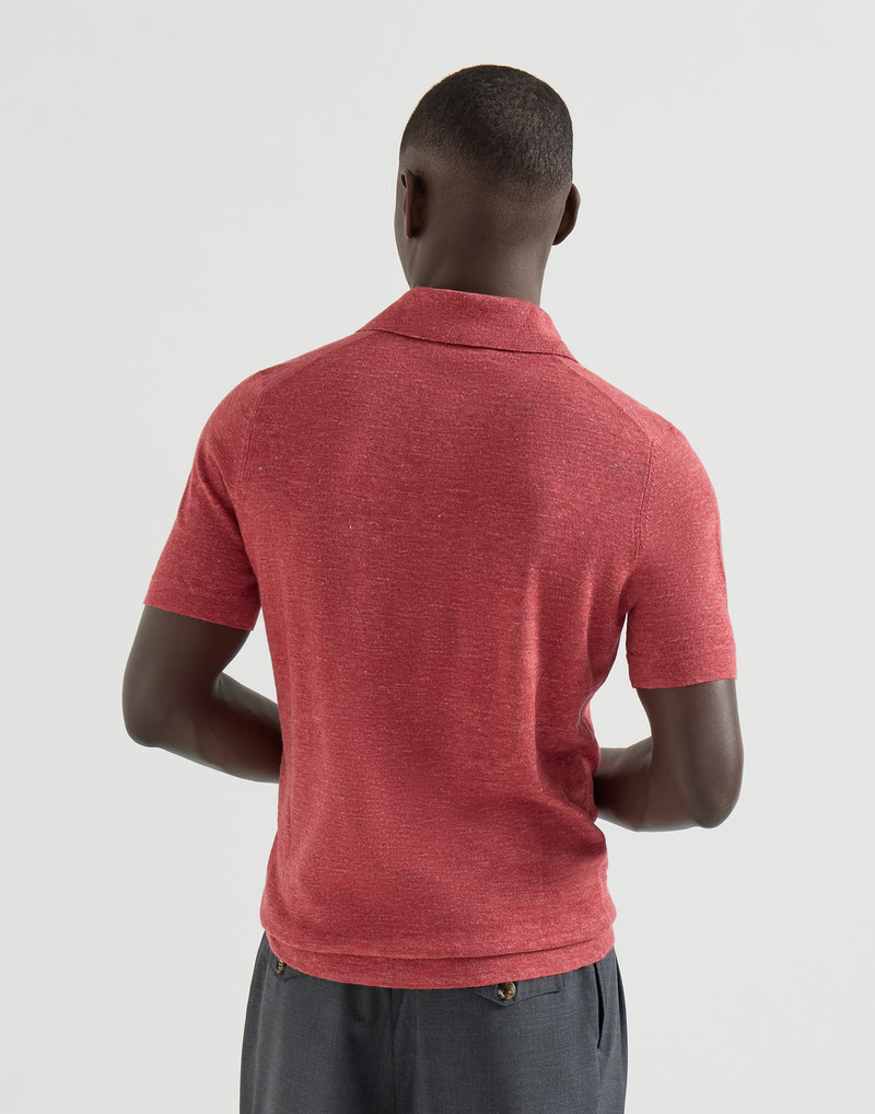 Brunello Cucinelli Linen and cotton knit polo outlook