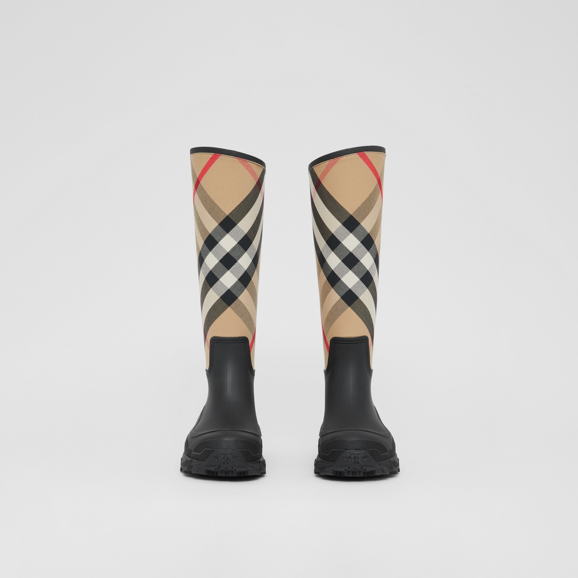 House Check Panel Rain Boots - 4