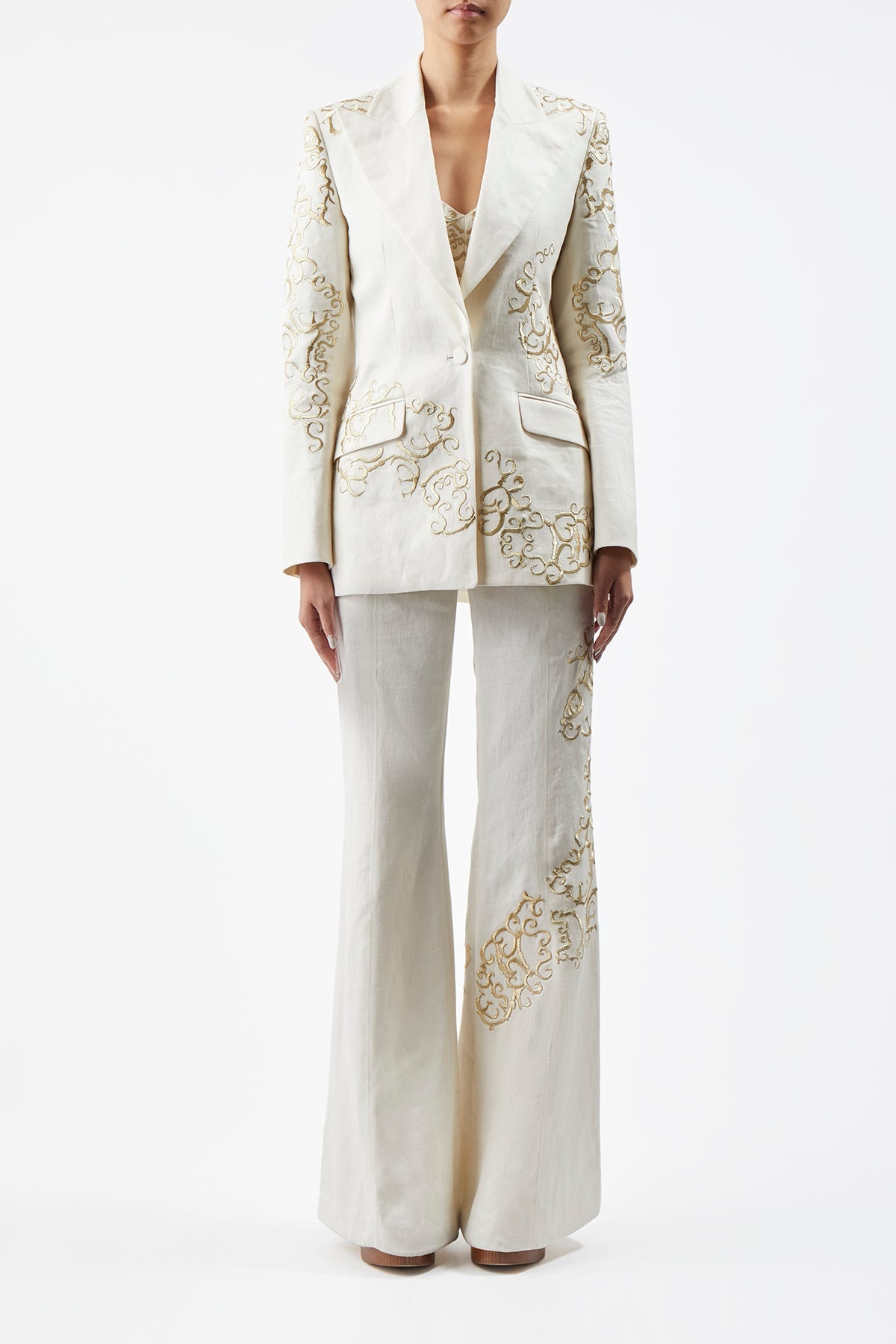 Rhein Pant in Ivory Linen - 3