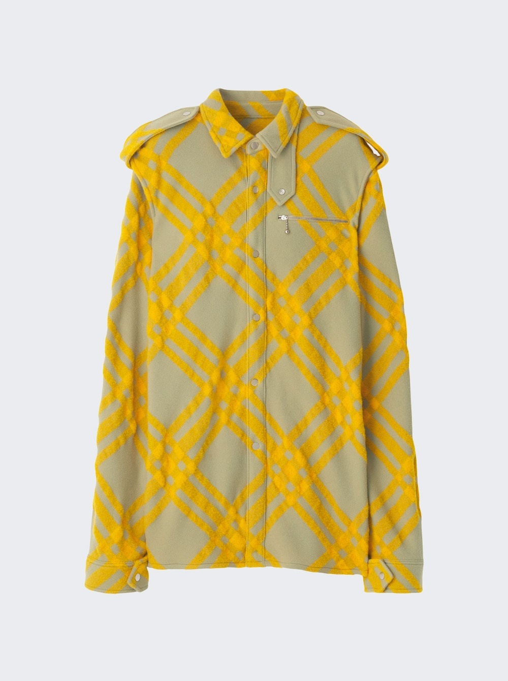 Check Wool Blend Shirt Hunter Yellow - 1