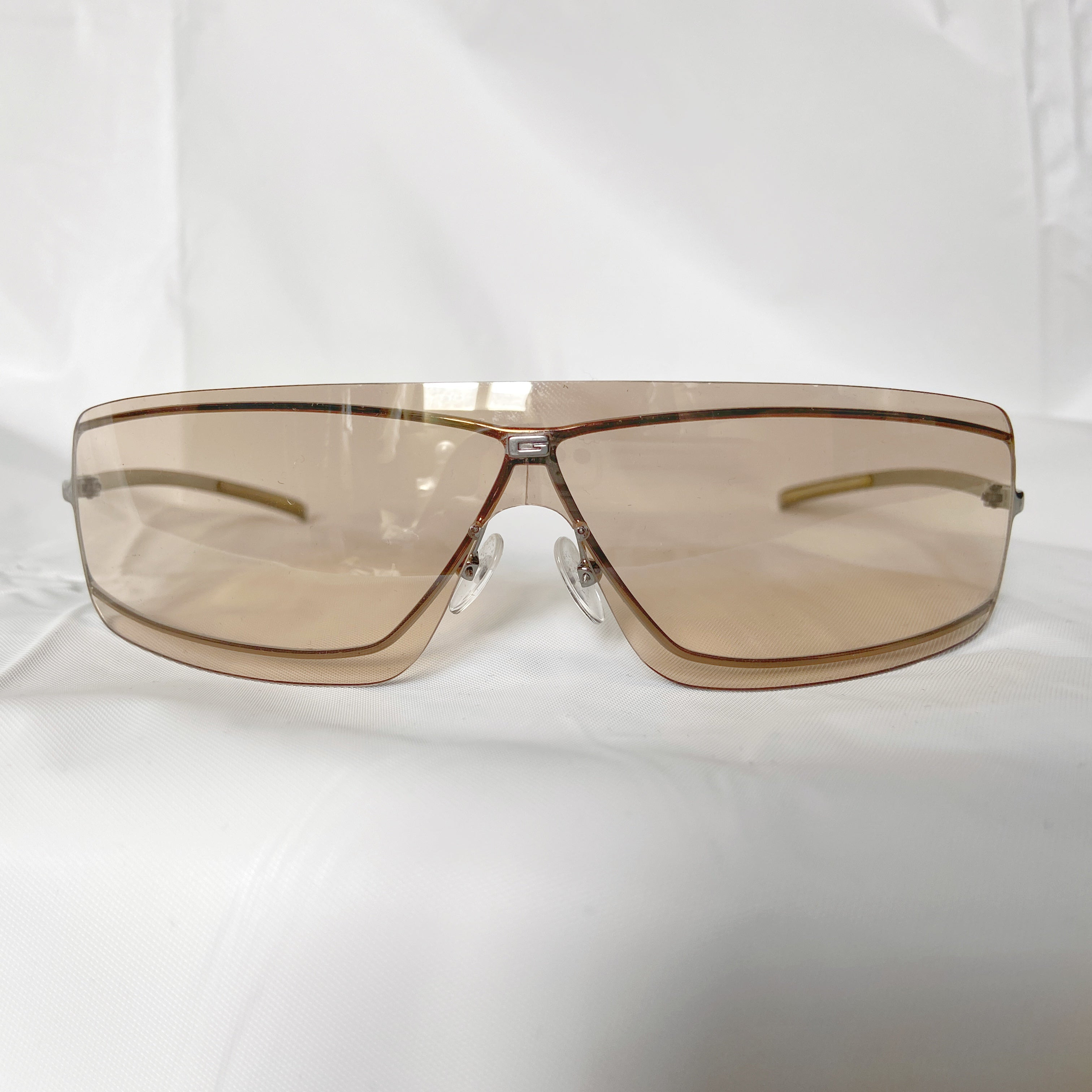 Gucci Tom Ford Matrix Rimless Brown Shield Sunglasses - 3