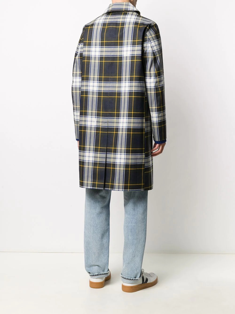 check-pattern car coat - 4