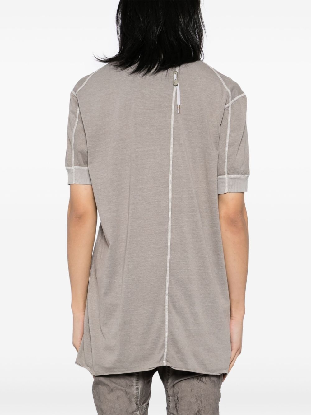 raw-cut hem cotton T-shirt - 3