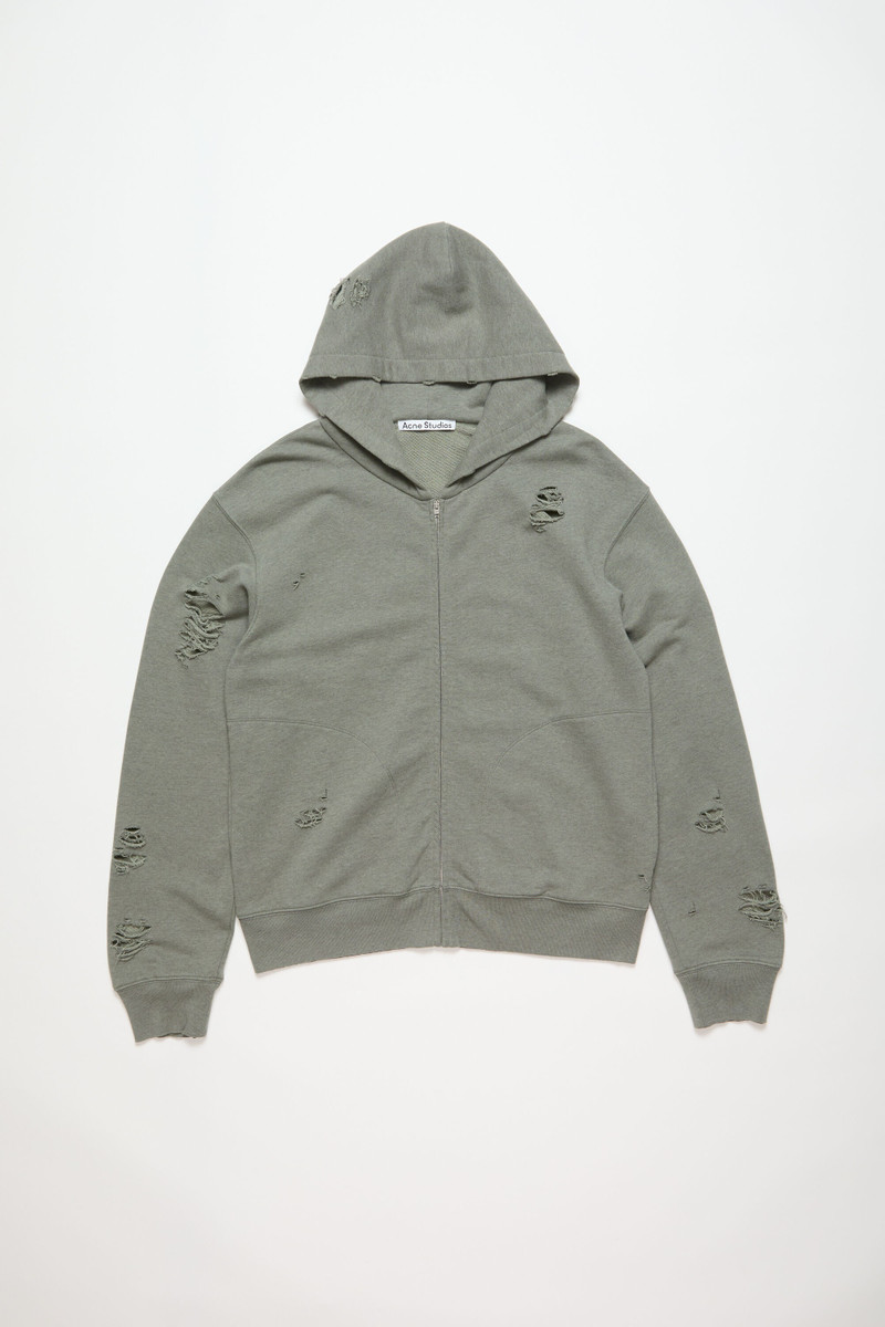 Hooded zipper sweater - Moss Green 1
