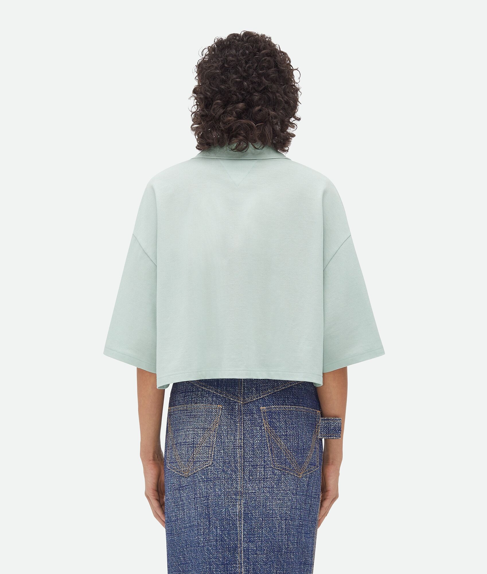 Cropped Cotton Piquet Polo - 3
