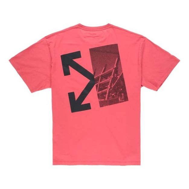 Off-White Splitted Arrows Large Short Sleeve Loose Fit Red OMAA038E191850102010 - 2