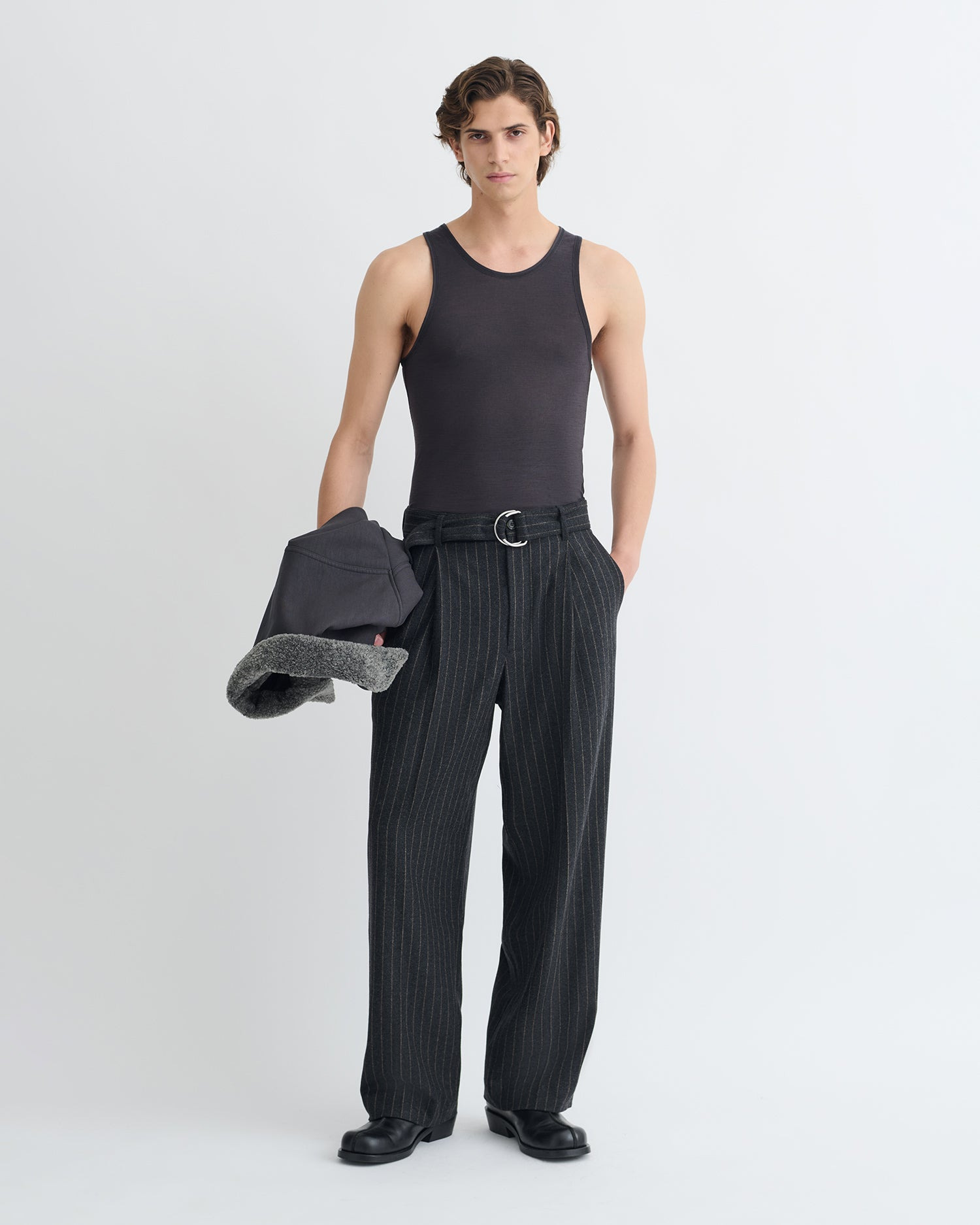 Melange Wool Jersey Tank Top - 4