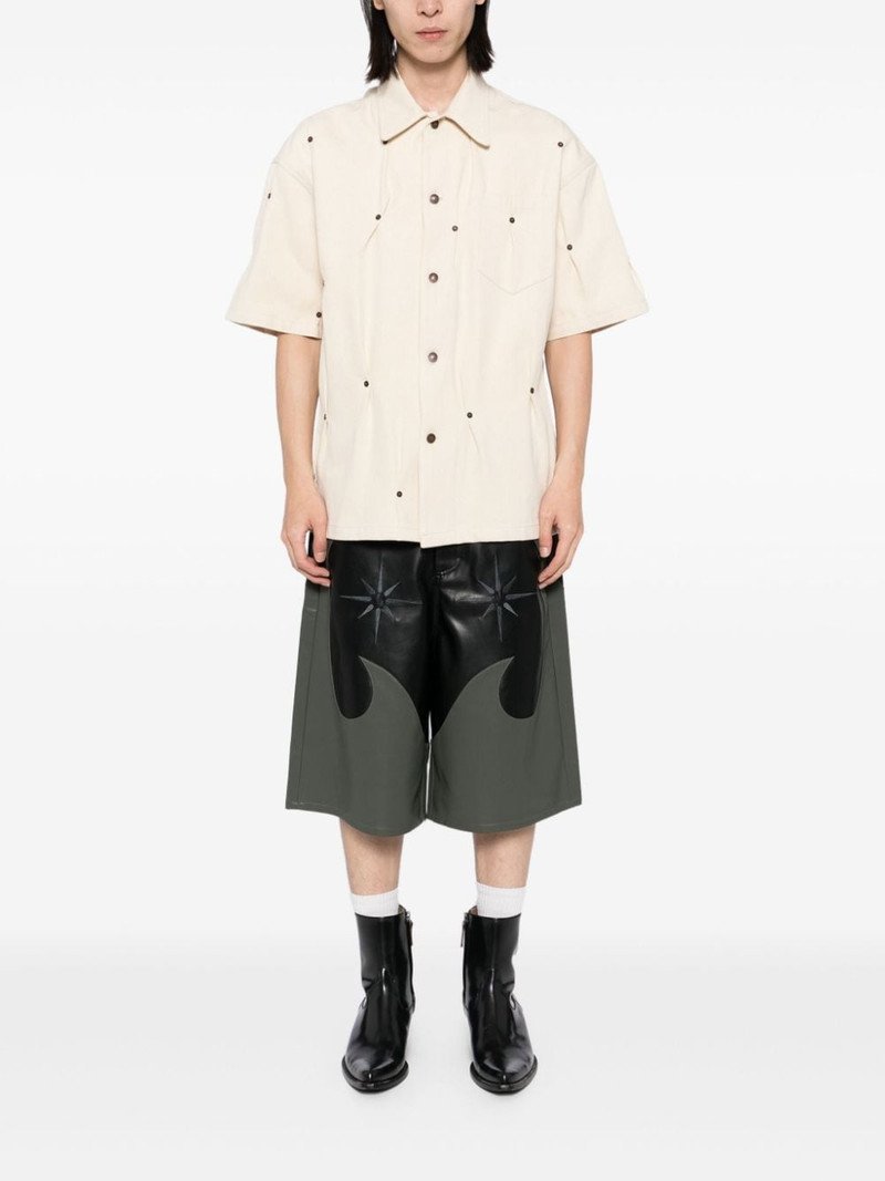 KUSIKOHC Multi-Rivet denim short sleeves shirt outlook